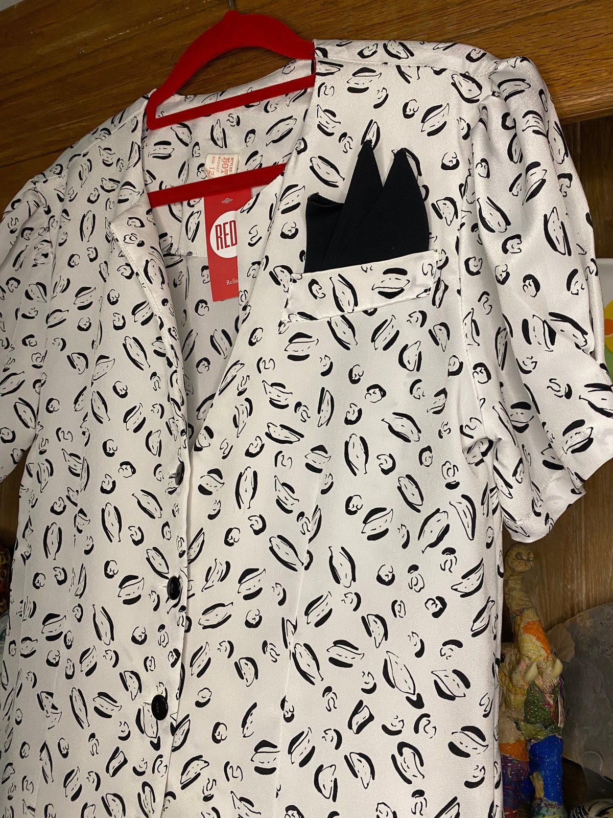 80s B+W Blouse Size 8-10