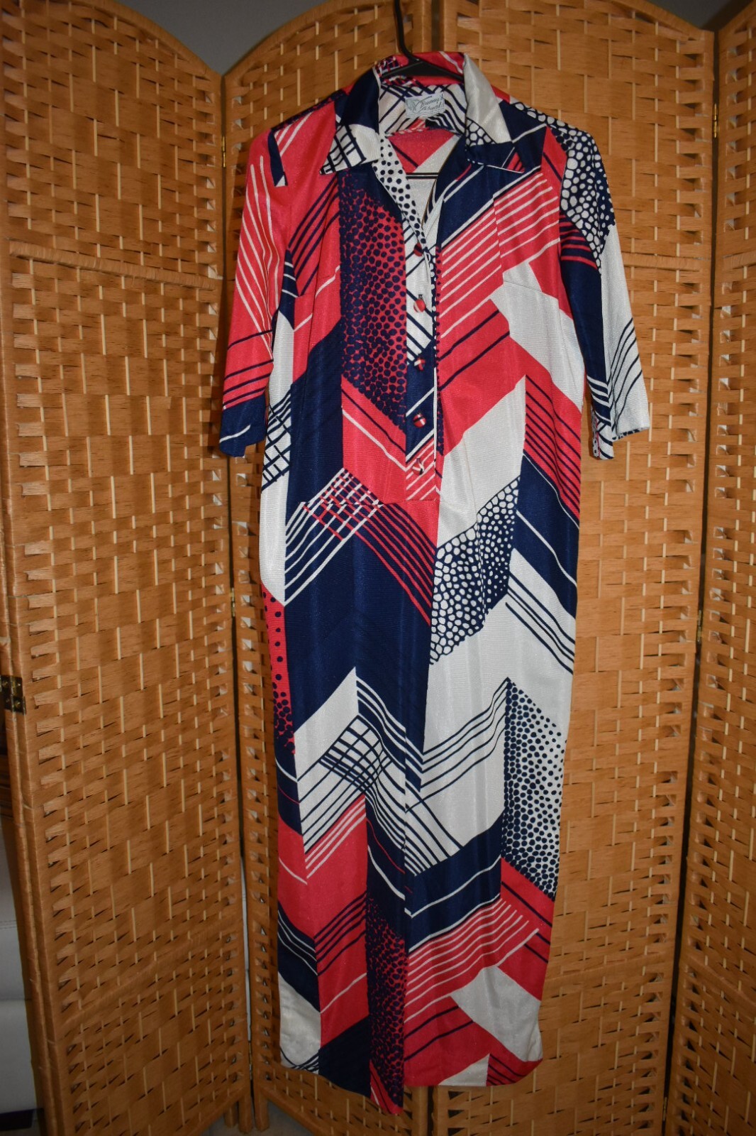 Vintage 1970&rsquo;s Bunny&rsquo;s Casuals of Miami Dress in Red White and Blue dress Medium