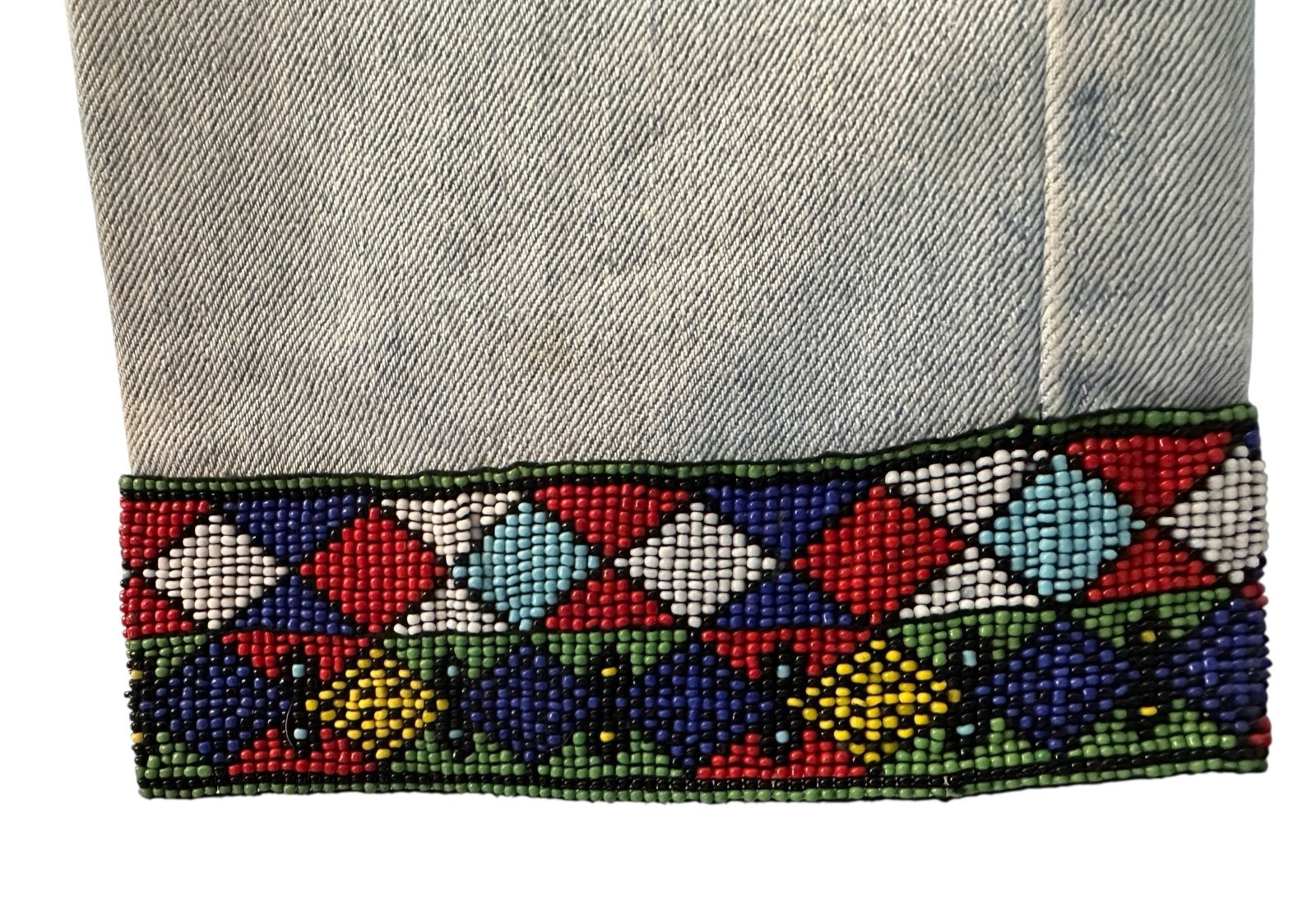 Vintage 1990’s Buzz 18 Beaded Levi’s 505 Jeans Women’s Embellished Upcycled 6 S