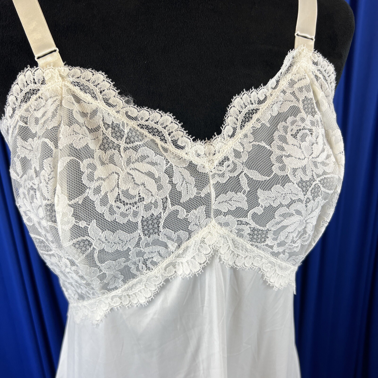 Pinehurst Lingerie Dress Slip Women&rsquo;s 34 Ivory Lace Vintage 70s