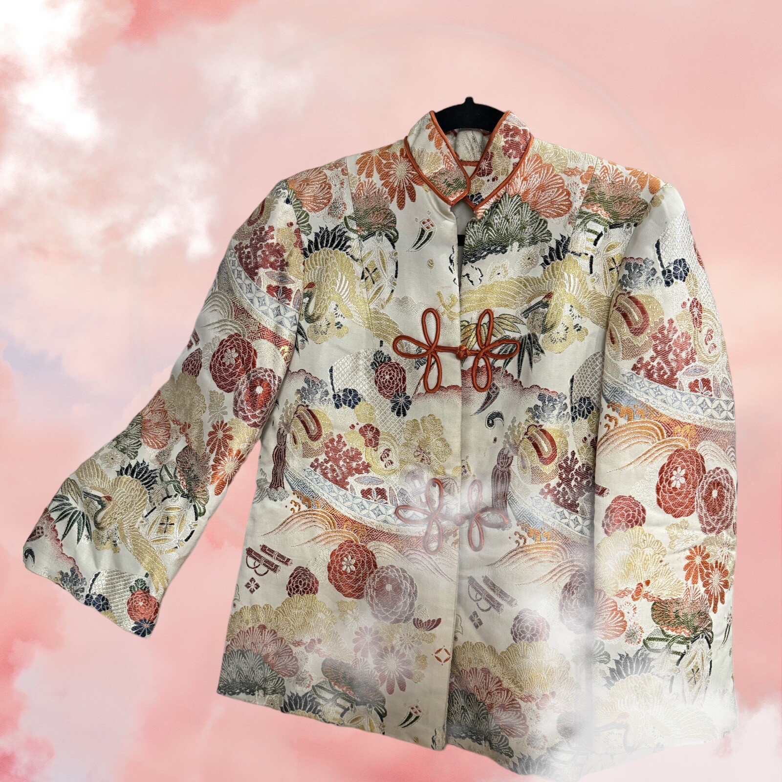 Beautiful Silk Blend Asian Jacket Made By Hand