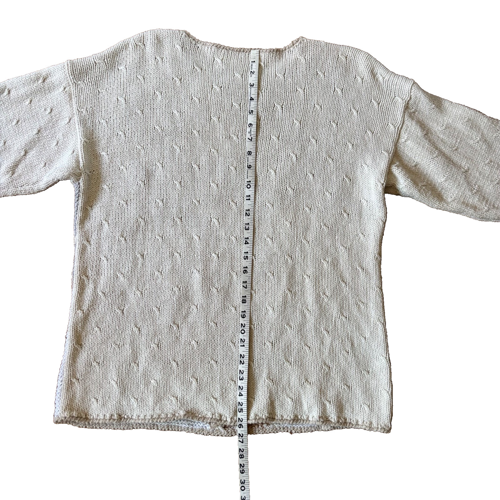 VTG Casual Corner Hand Knitted Sweater 90s Women&rsquo;s Sz Large Paisley Cream Tan