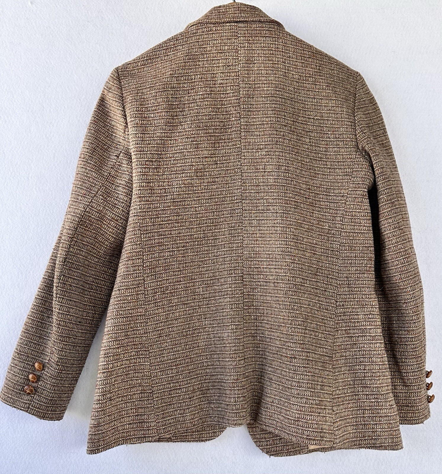 VTG Brown Wool Tweed Blazer Jacket Women&rsquo;s M Academia Preppy Retro