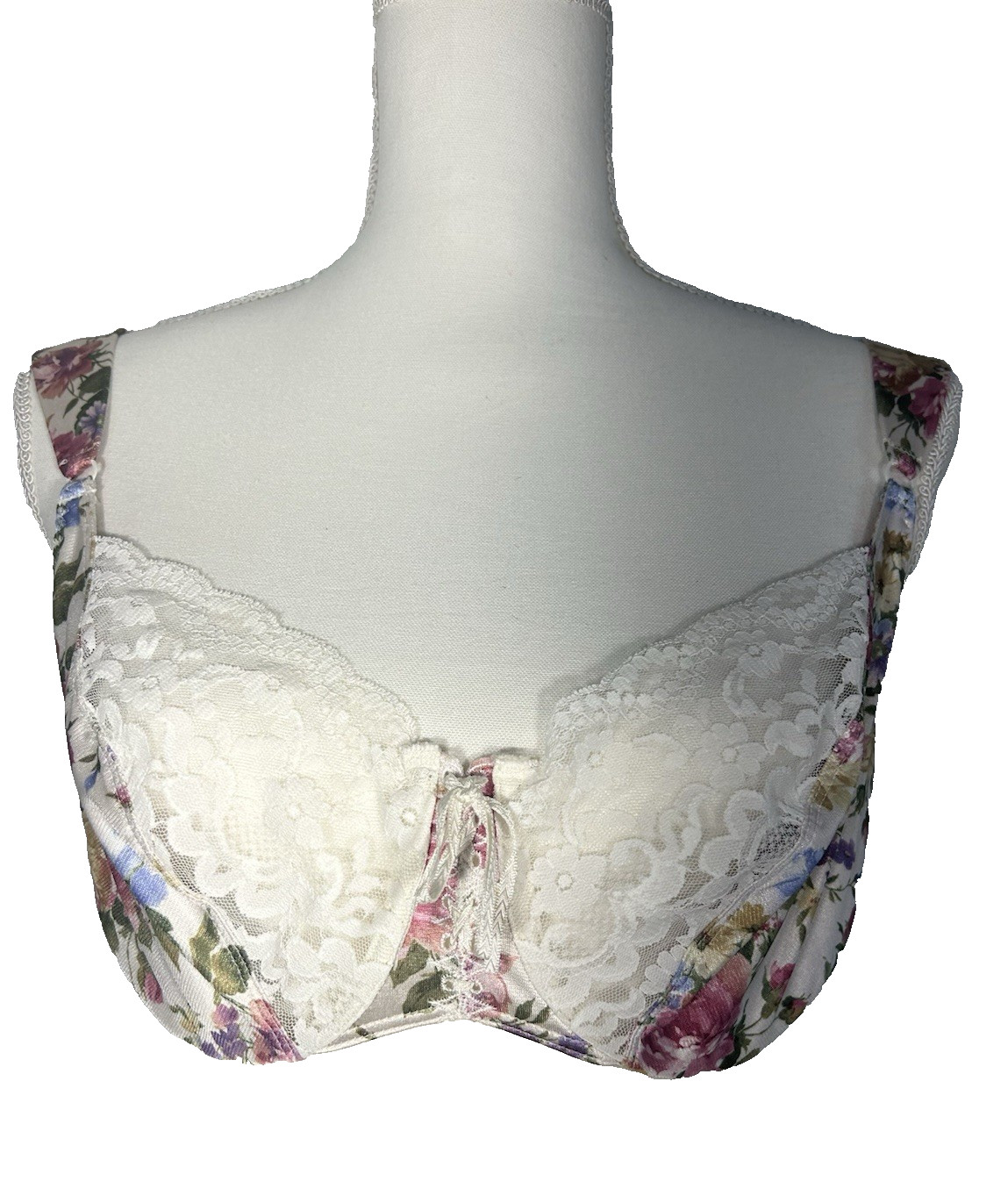 Vintage Maidenform Heartstrings Underwire Satin Lace Floral 34DD