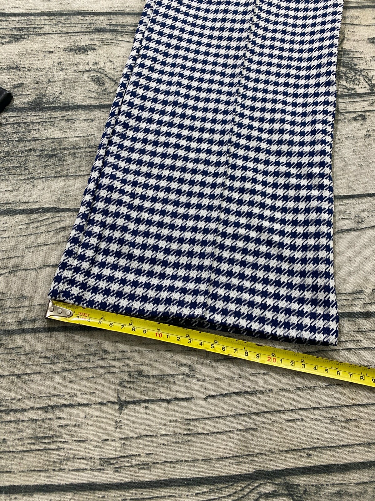 60s 70s Houndstooth Gingham Disco Flare Bell Bottom Pants (Fits 28×27) Hippie