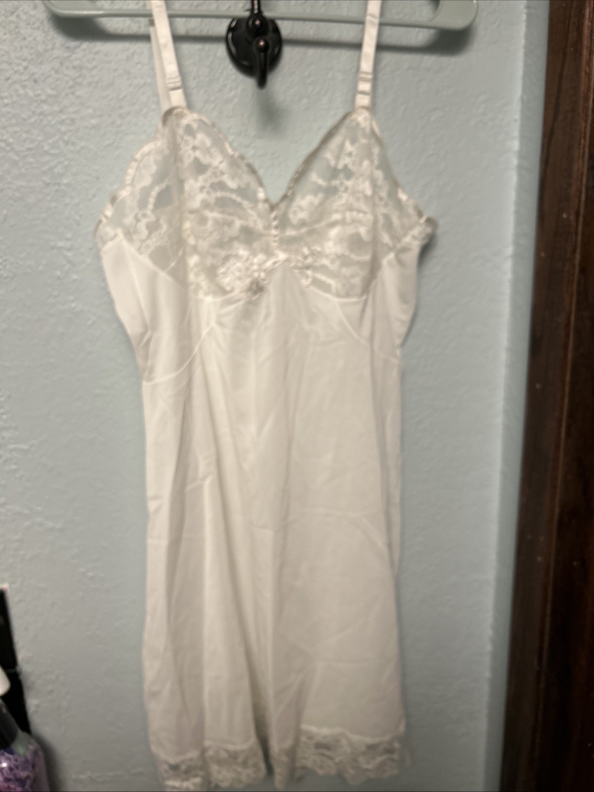 Gossard Artemis Full Slip Nightgown Sz 36 Ave Ivory Lace Lingerie Vtg Women