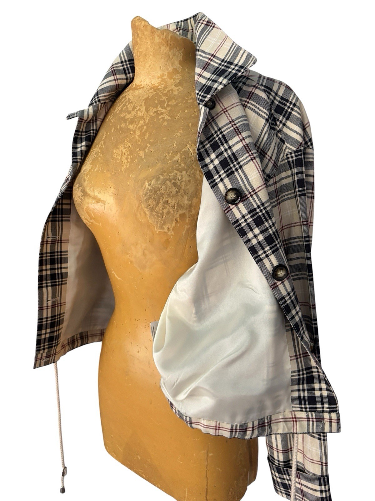 Vintage EMANUEL UNGARO plaid Jacket Windbreaker 1990s Size 8