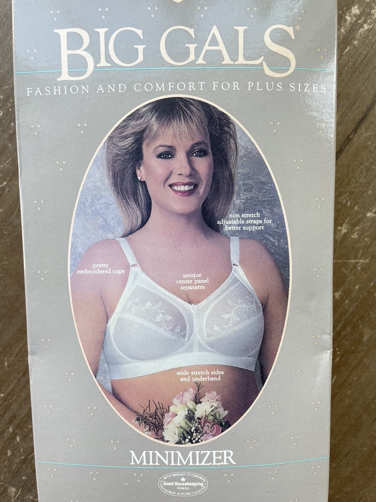 NOS Vintage 80s BIG GALS Exquisite Form MINIMZER White Bra 40DD