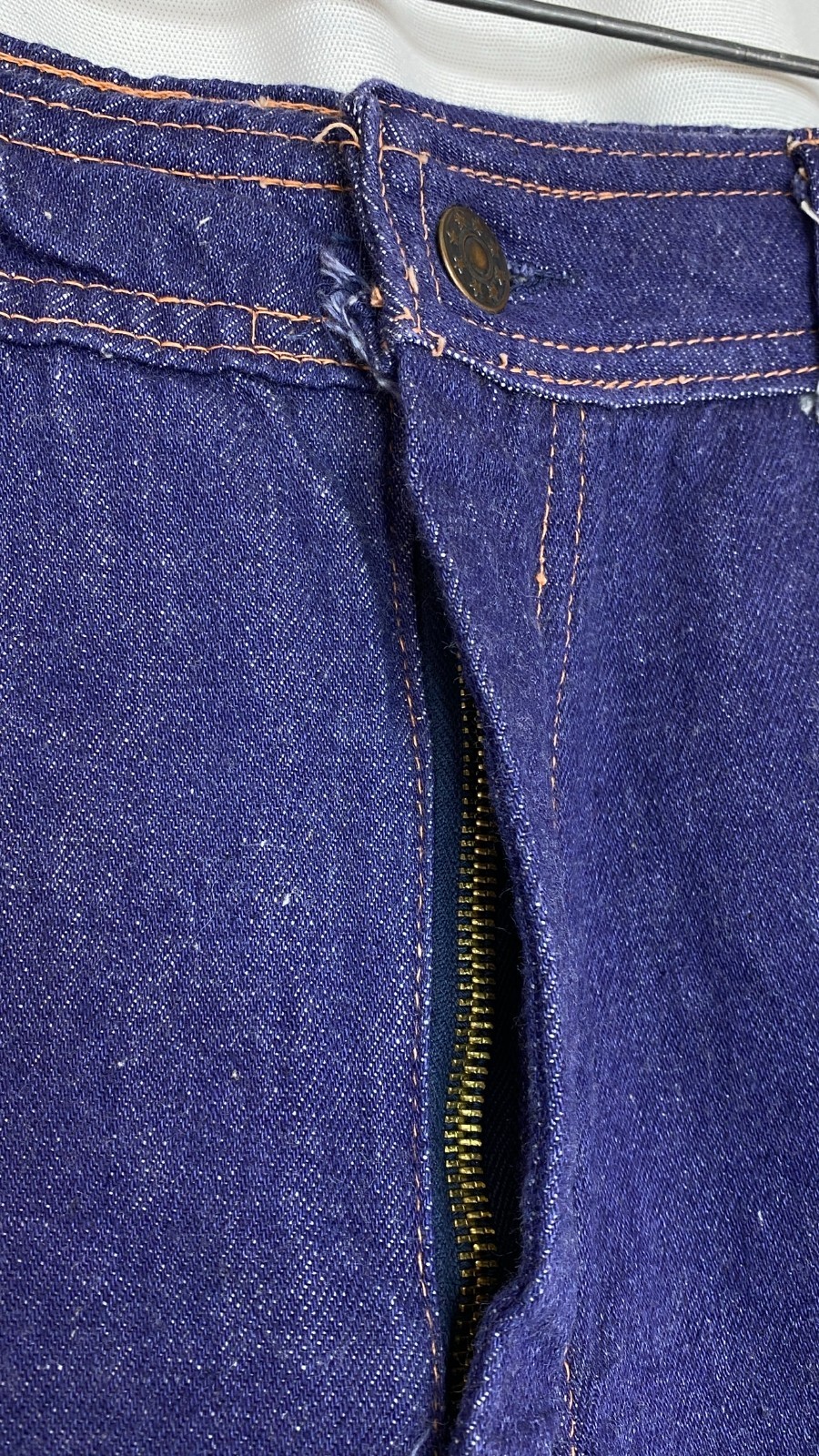 Vintage 1970s blue denim shorts S M hot pants jean dark cotton mid rise