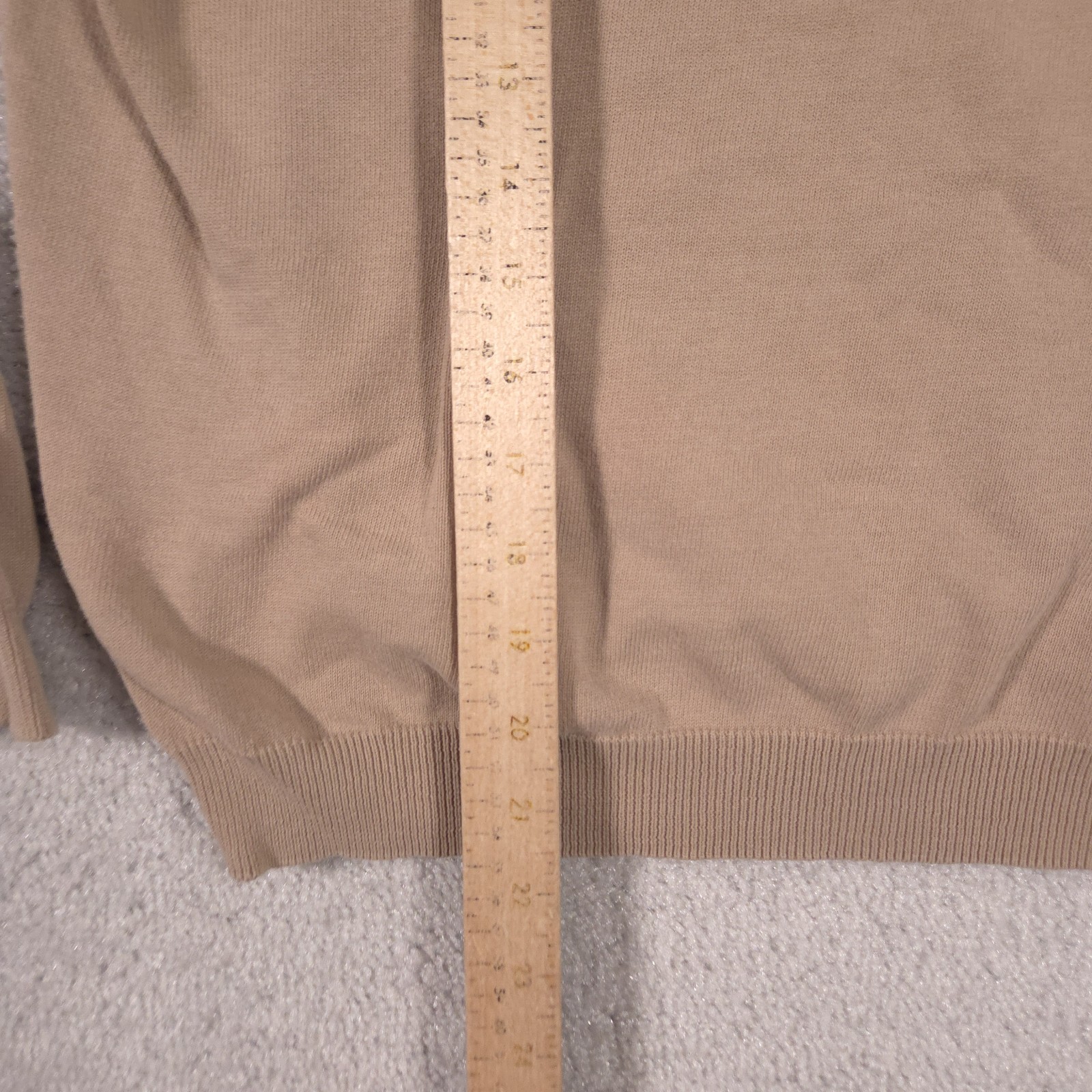 VTG Talbots Sweater Womens Large Beige Cotton Knit Preppy 90s Round Neck