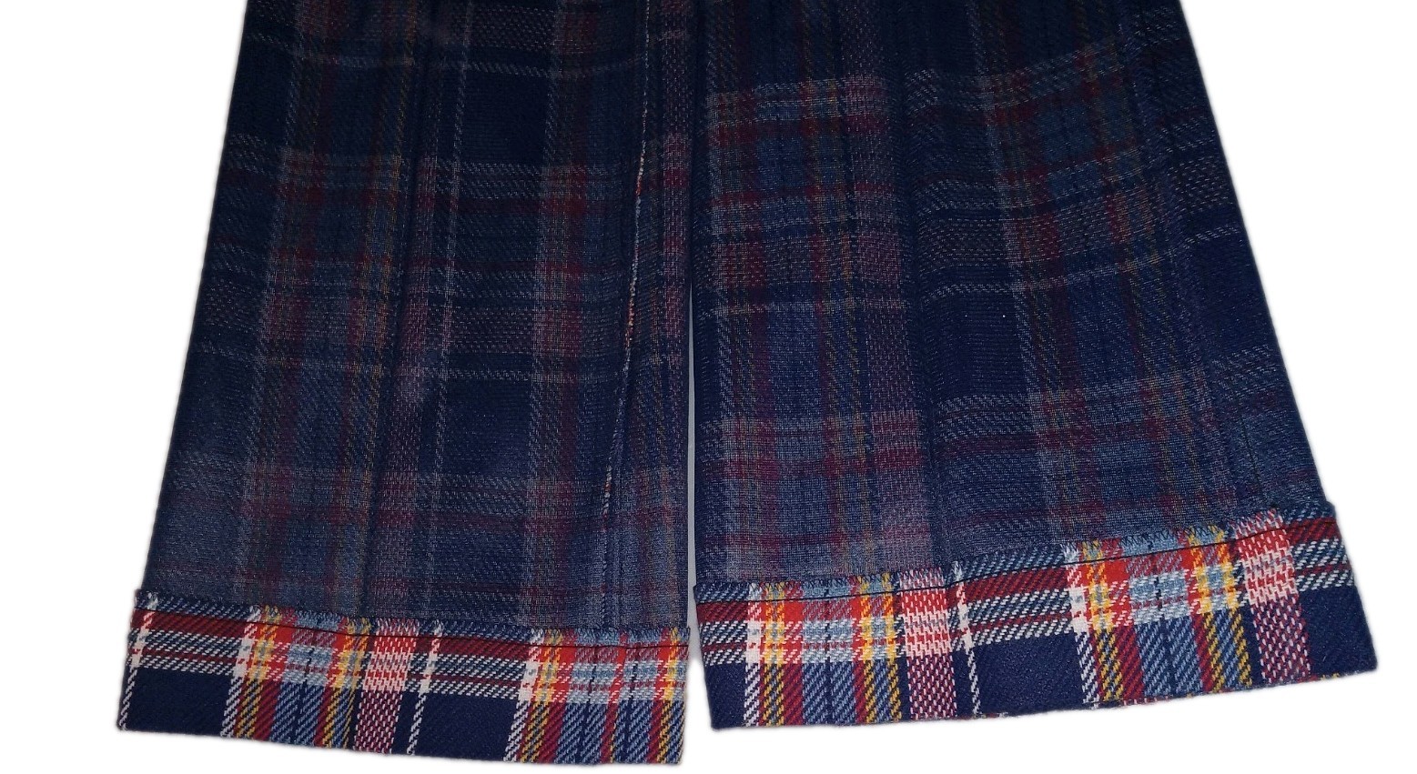 Vintage Bobbie Brooks Bell Bottom Flare Pants Plaid 6 XS 26 X 28.5 Retro Hippie