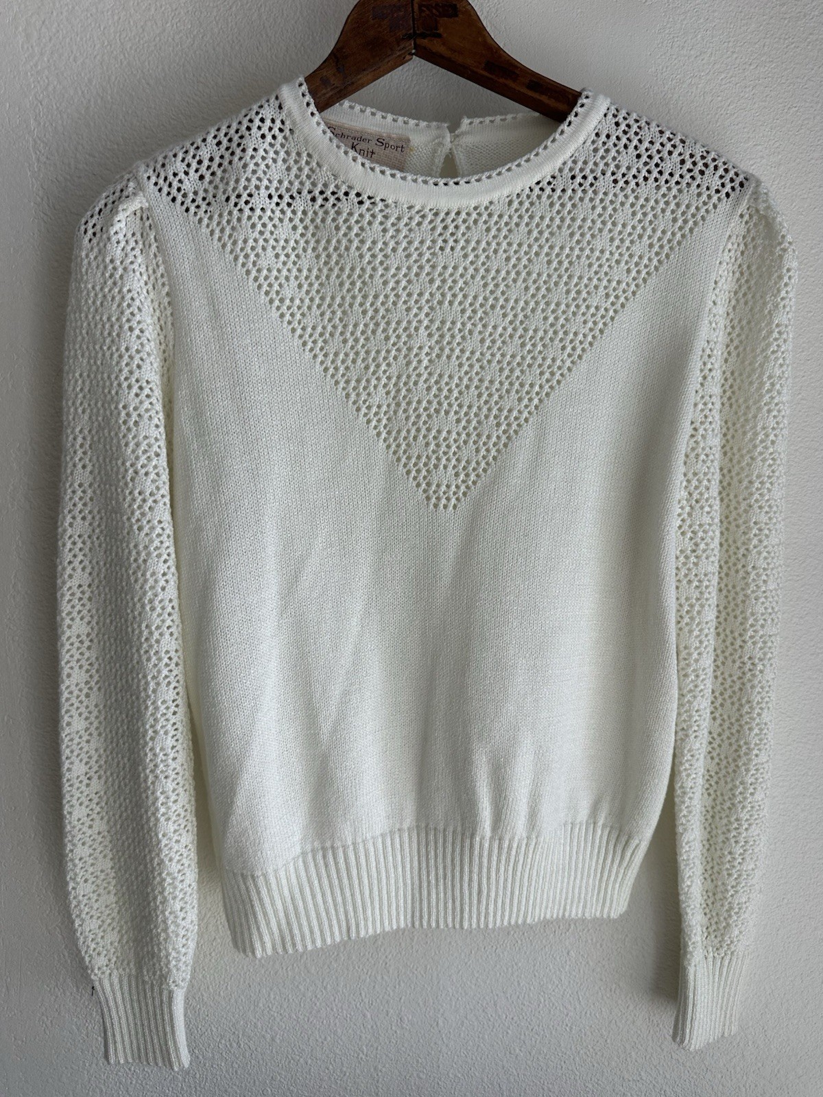 Vintage 70’s/80’s Schrader Sport Crochet Knit Sweater