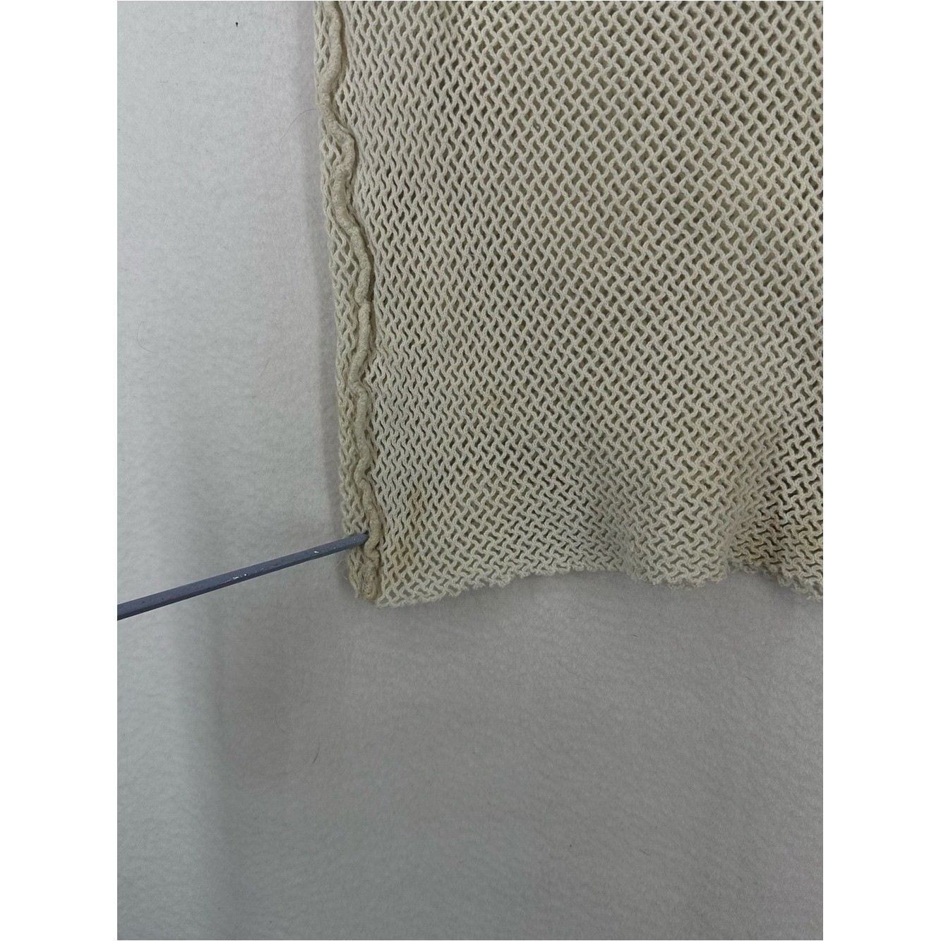 Sav A Sac Vintage Mesh Knit Tank Top Women&rsquo;s Small Cream Green Boho Cami