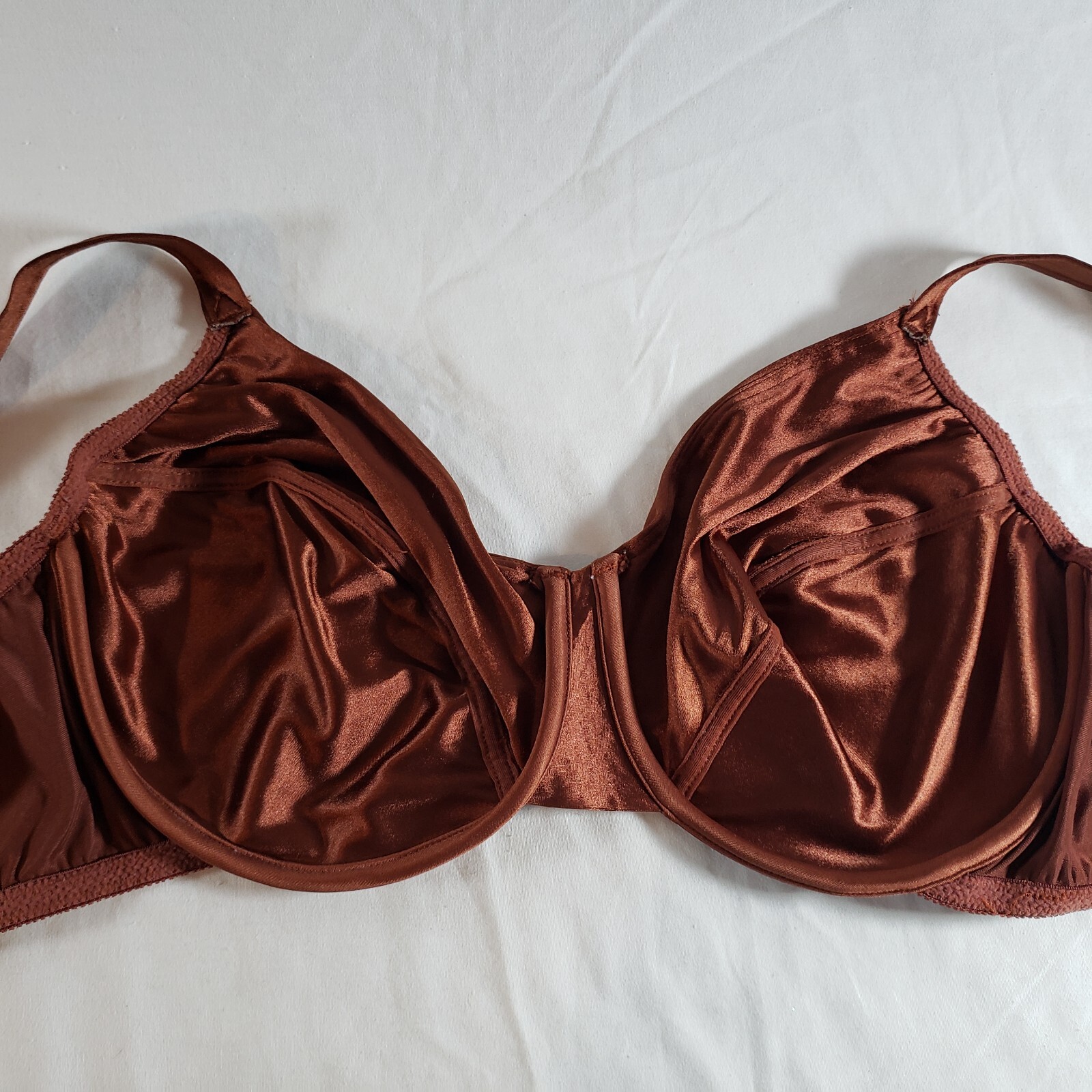 Victoria&rsquo;s Secret Second Skin Satin Unlined Full Coverage Bra 38DD Bronze Brown