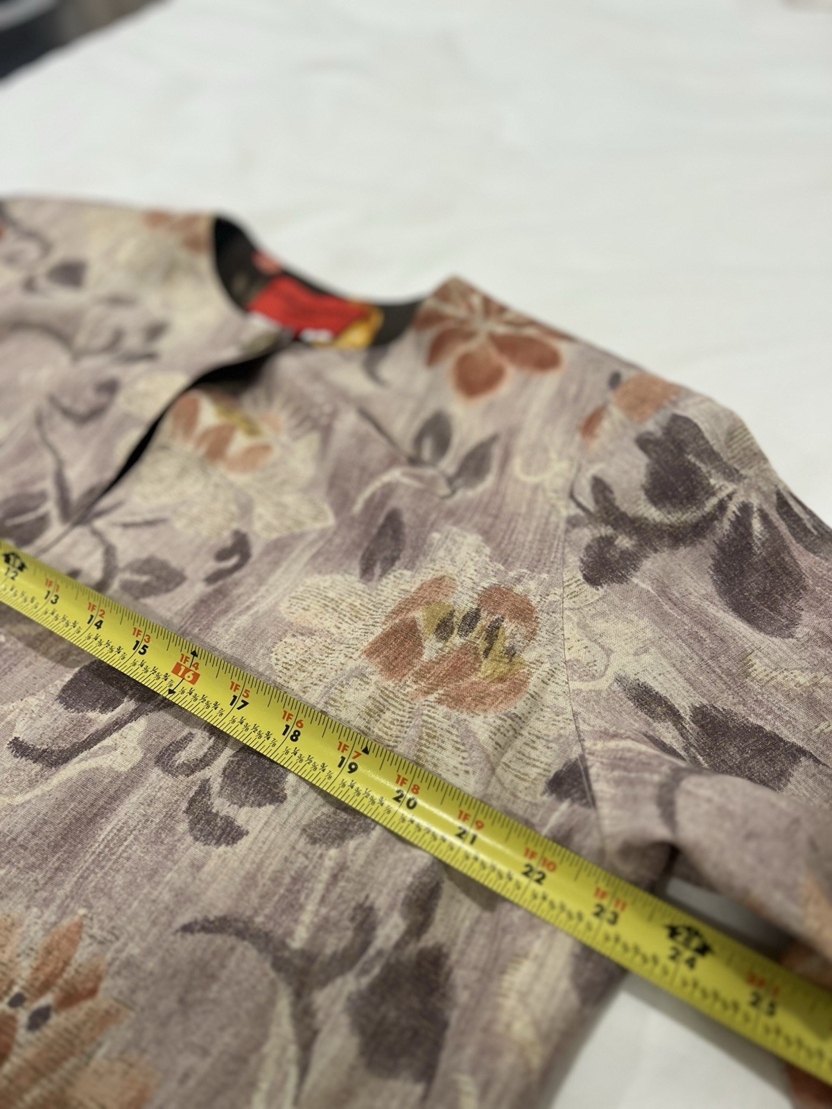 Emanuel Ungaro Parallèle Reversible Linen Jacket Floral Brown Beige Women’s 16