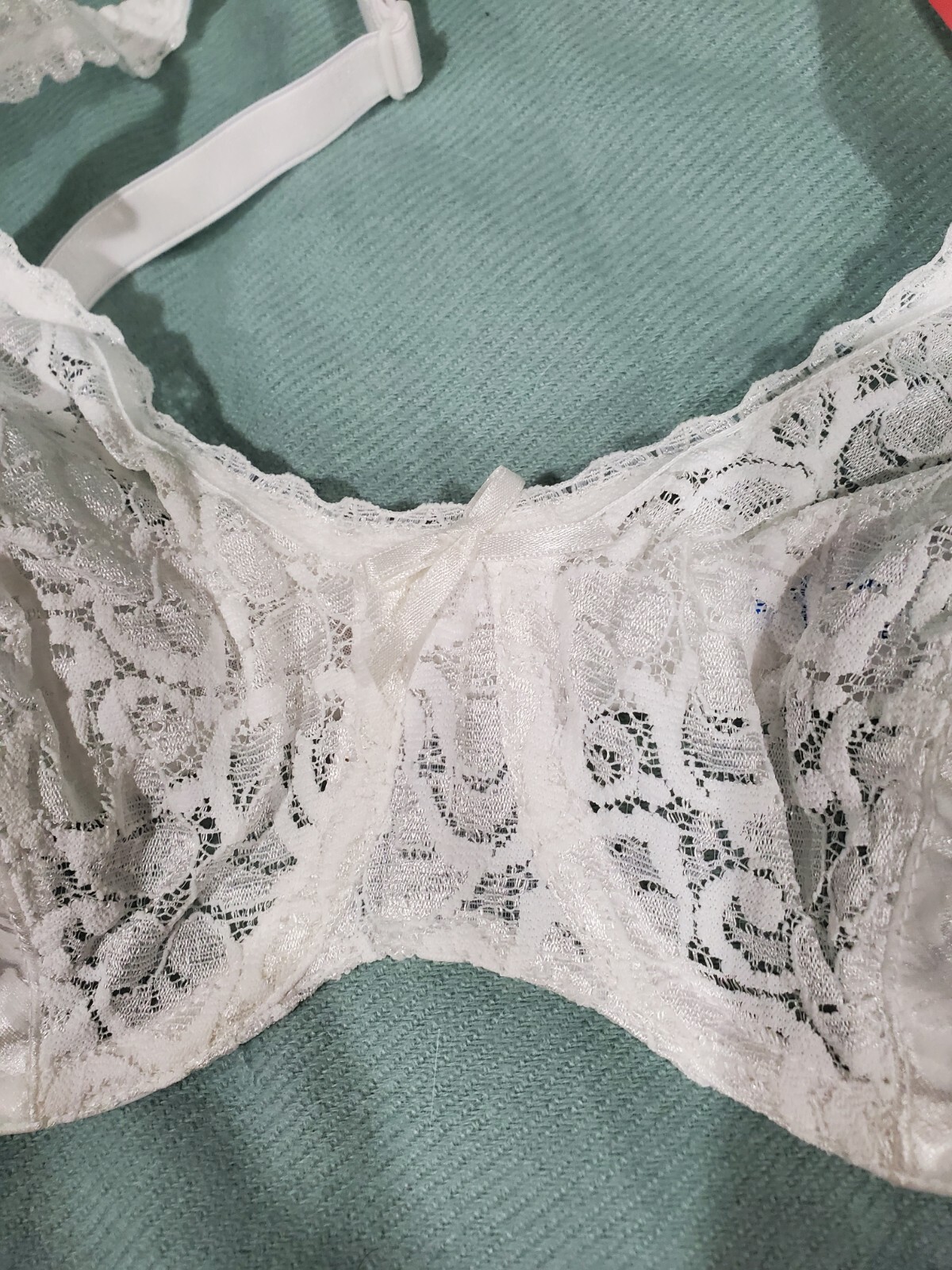 Vintage NWT Playtex Collection Bra 36B Style 4256 Full Figure White Lace NOS