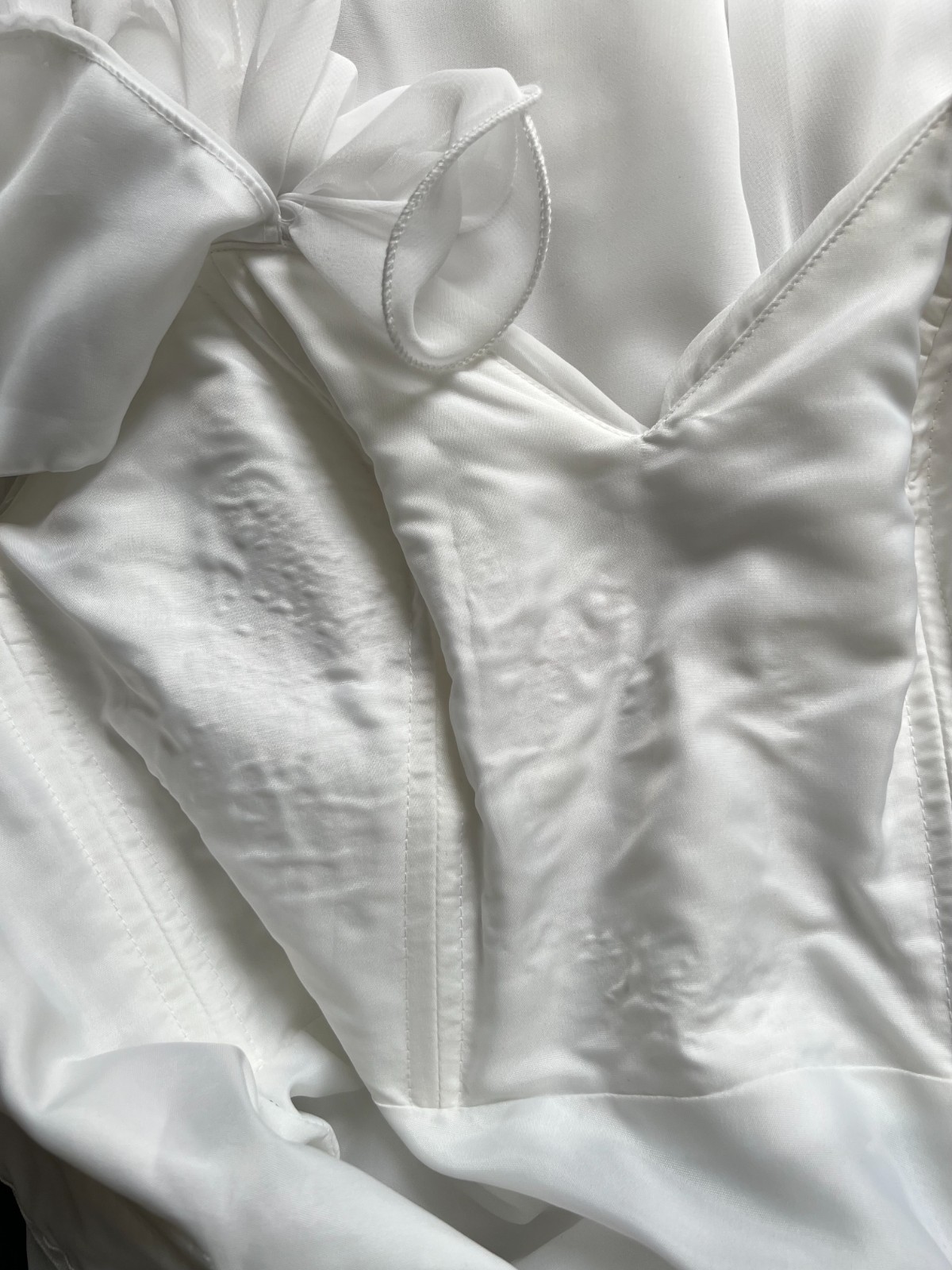 1980s JOHN CHARLES Minimalist Wedding Dress Drop Waist Bridal Fairytale Romantic