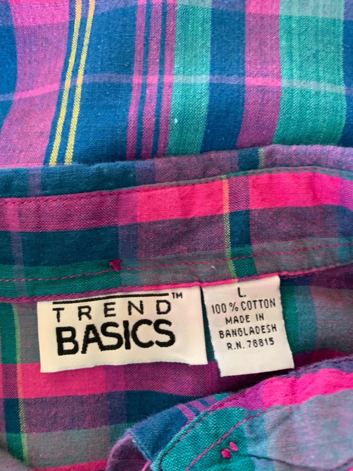 Vintage 1990’s Trend Basics 2 Piece Short Set Cropped Plaid Pink Purple M/L