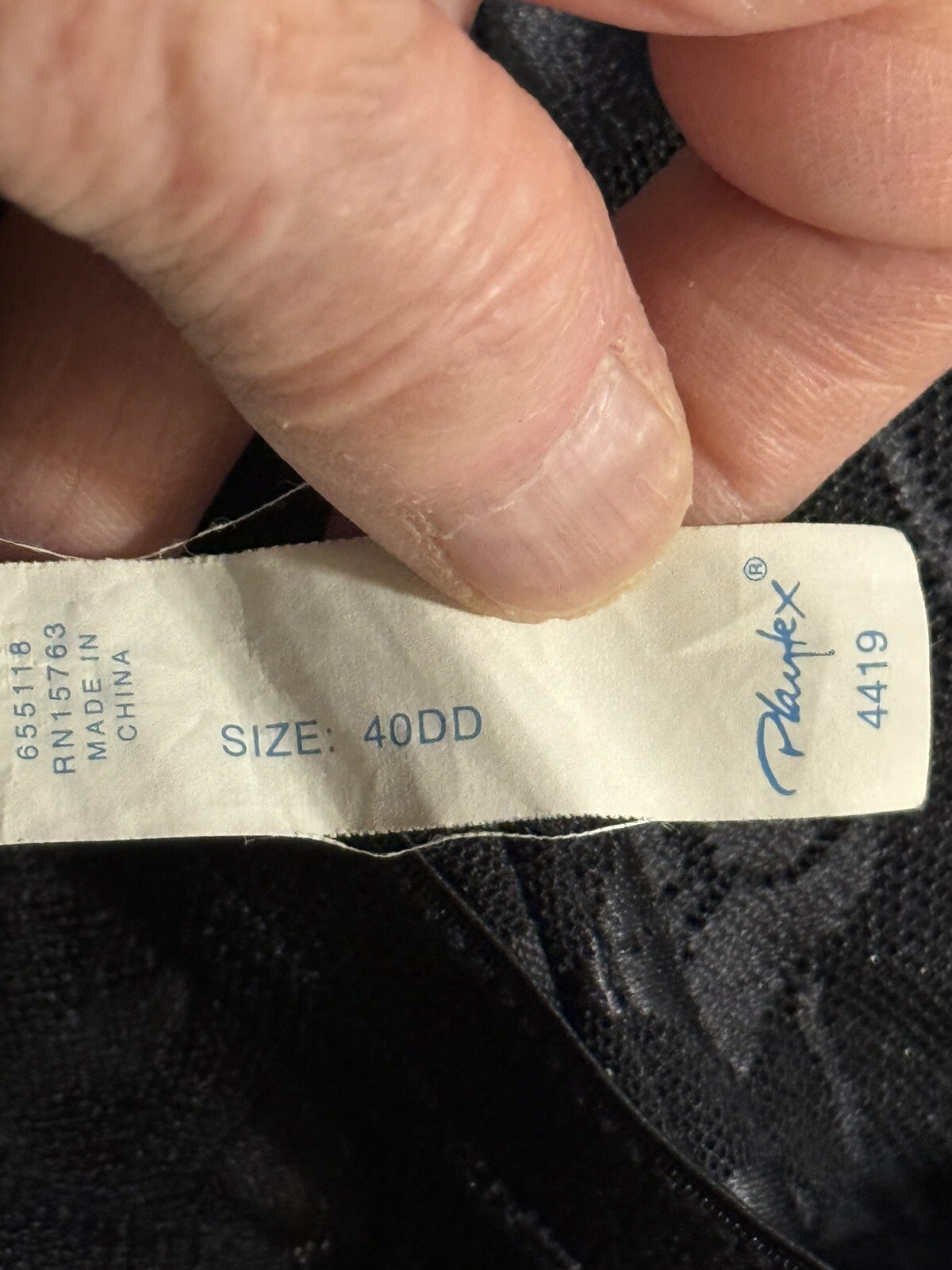 VINTAGE PLAYTEX BRA! 40 DD. BLACK