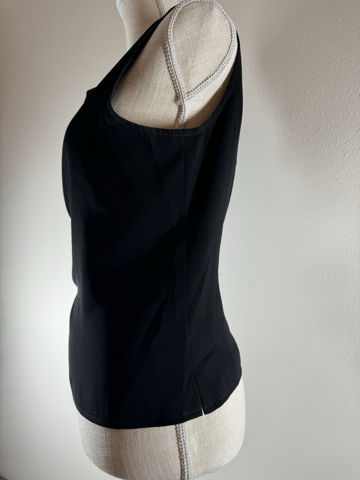Vtg 90&rsquo;s Harold&rsquo;s Black Solid Sleeveless Short Top Cocktail/Party Top Size 12
