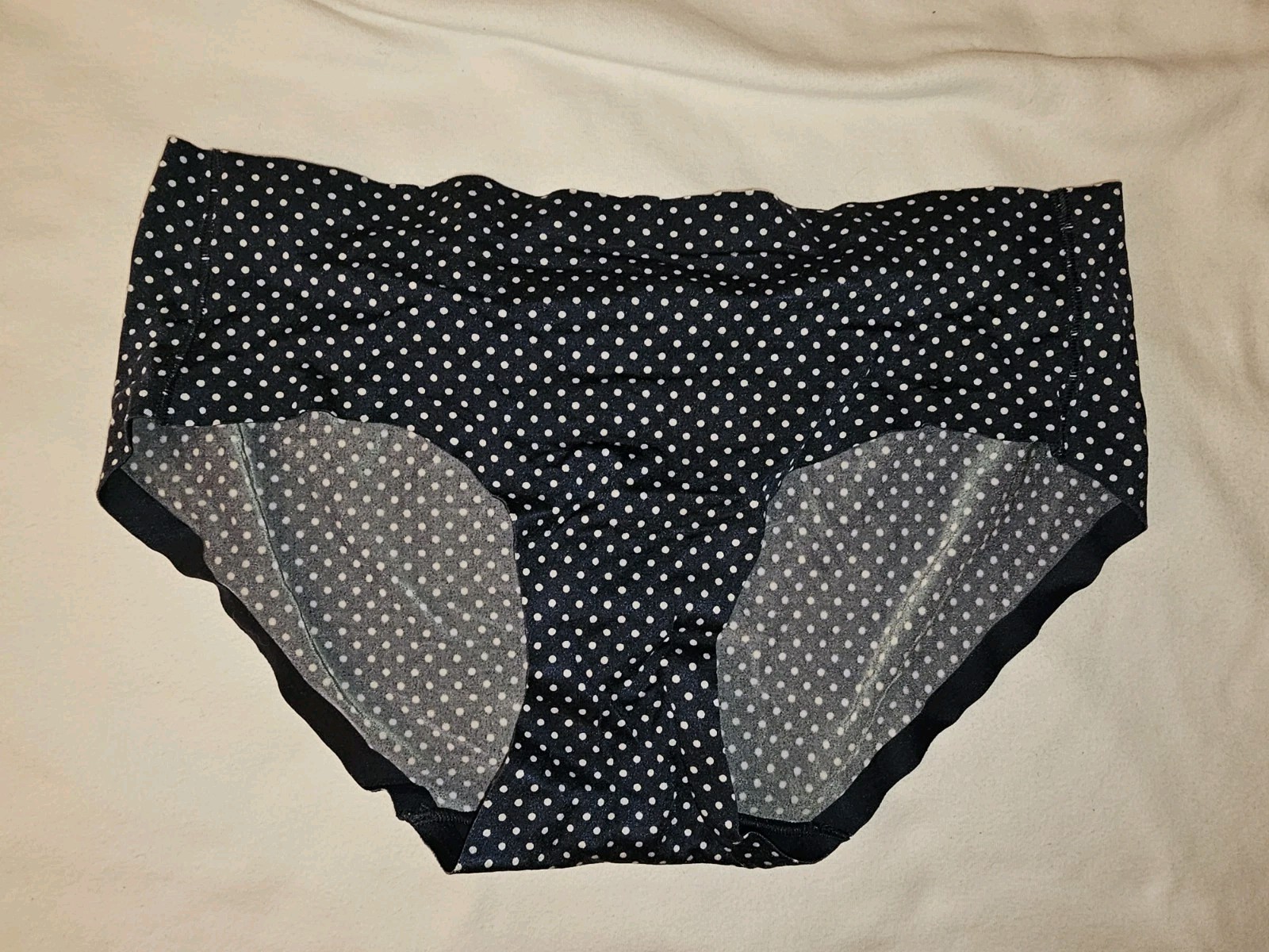 Vintage Blue Polka Dot Hipster Panties. Size Med