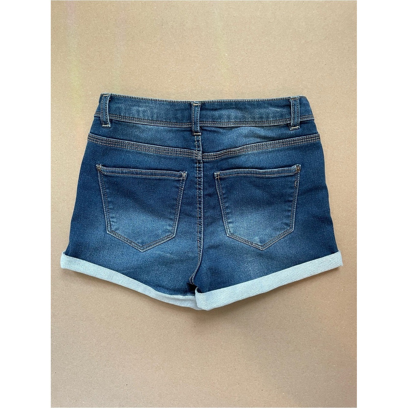 Almost Famous Dark Blue Rolled Hem Denim Shorts