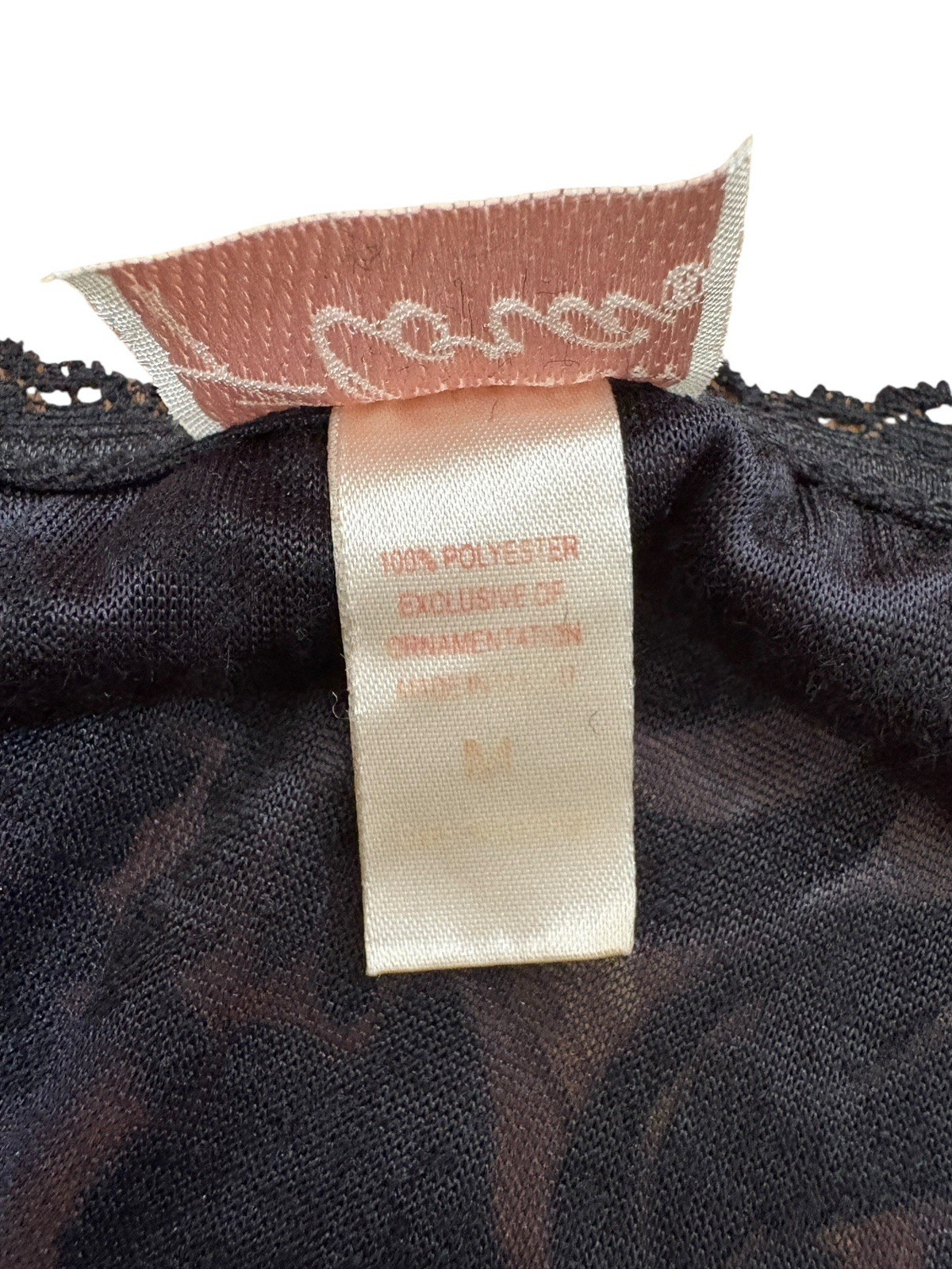 Vtg 90s Intimates By Flora Black Burnout Velvet Babydoll Nightie Lace Keyhole M
