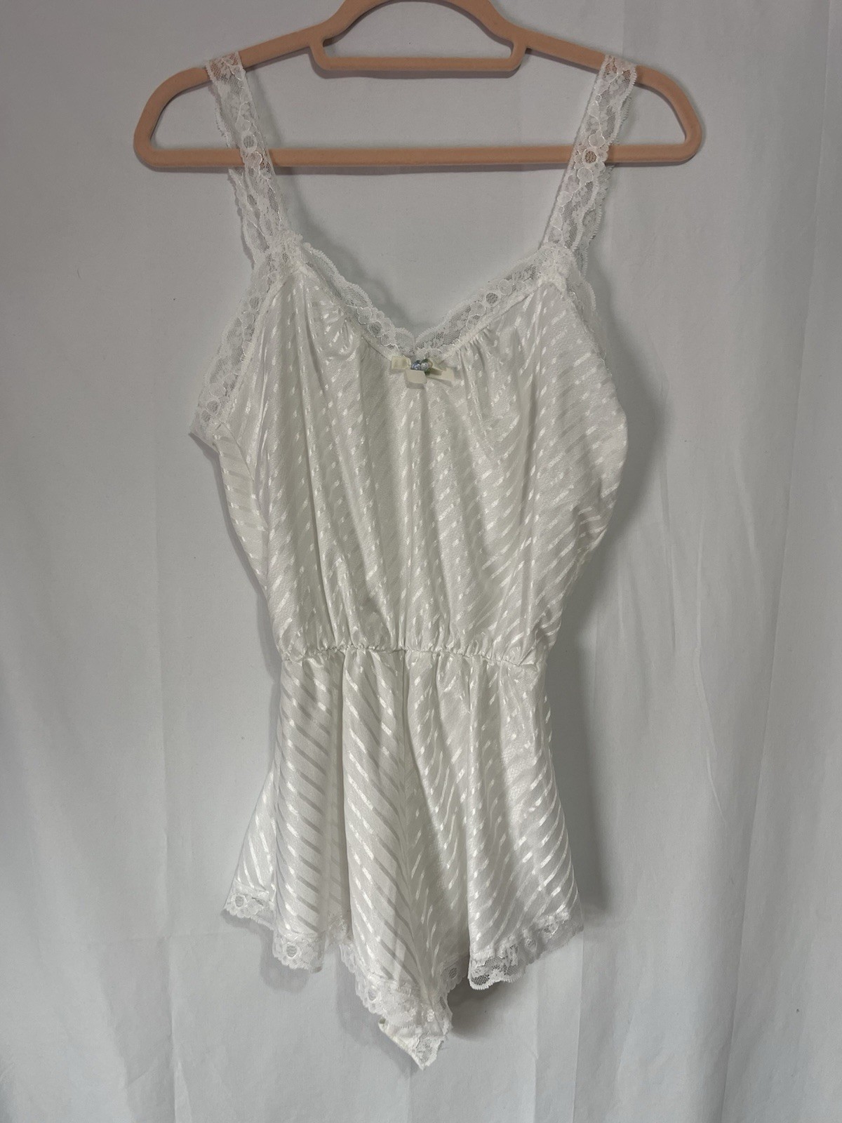 Vintage Undercover Wear white romper medium lace lingerie wedding elegant