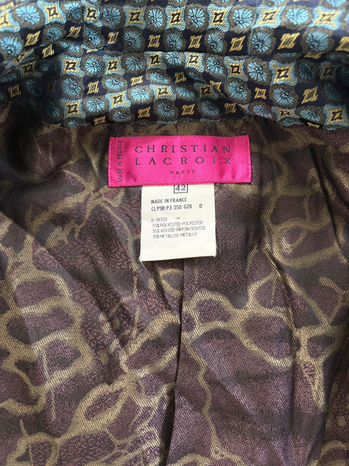Rare VTG 1990s Christian Lacroix Paris Embellished Couture Jacket FR 42