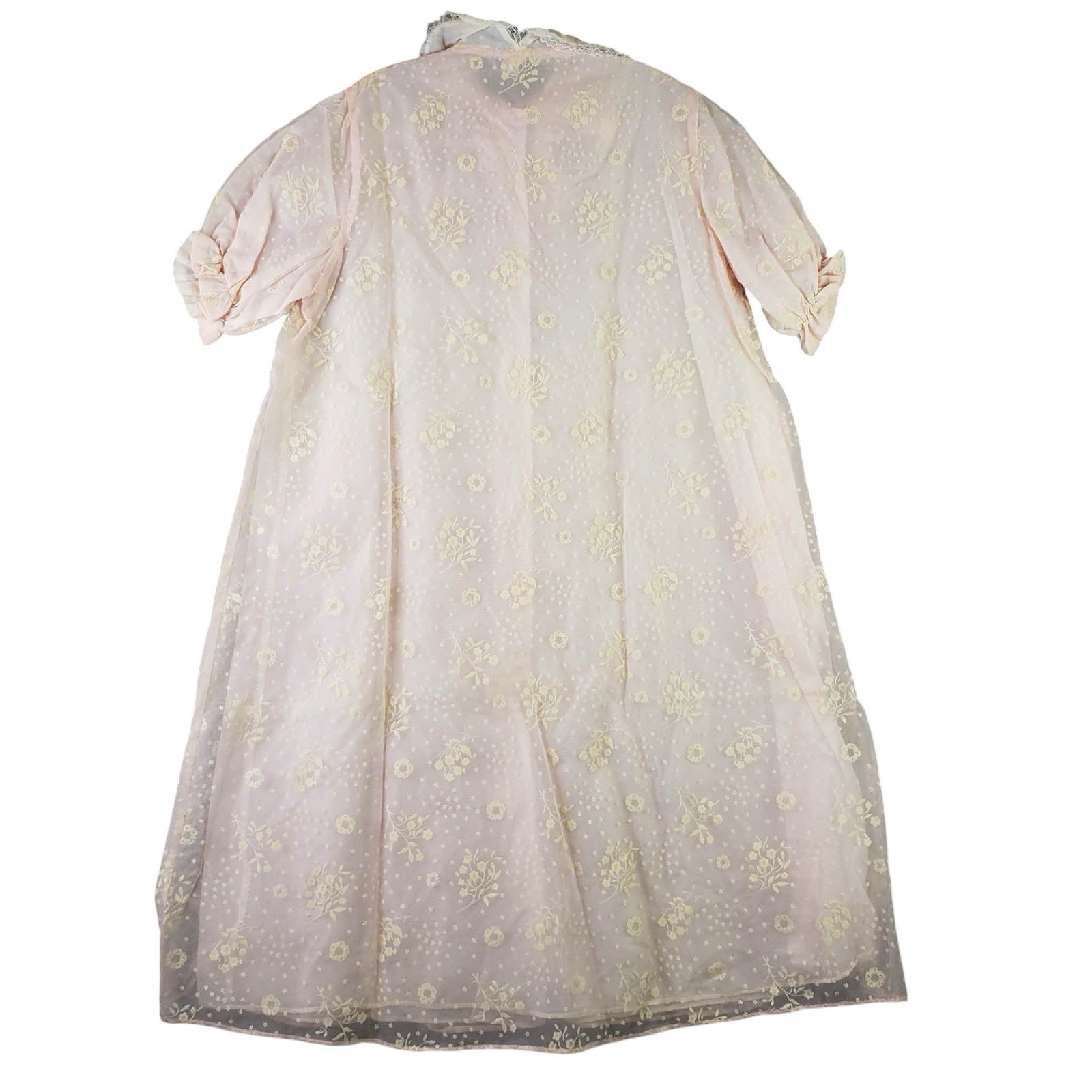 VTG JCPenney Elegant Sheer Chiffon Peignoir Robe Lingerie Nightgown Large 14