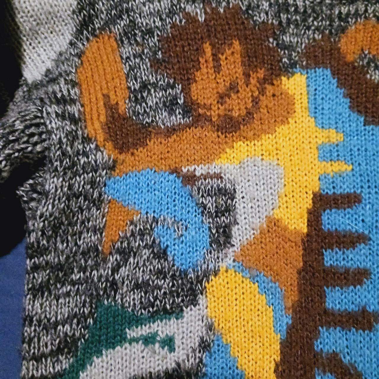 Vintage 80s Unique Eclectic Funky Pullover Sweater Acrylic Size Medium Dancing