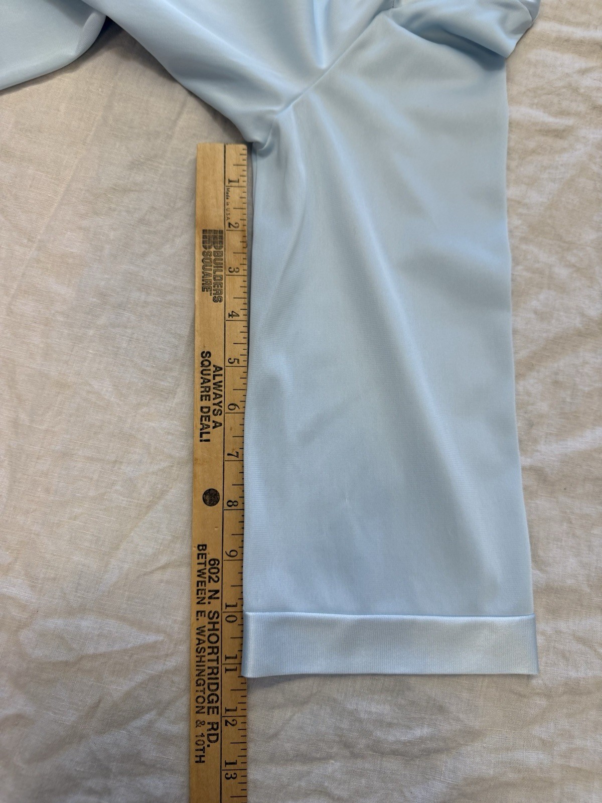 VTG VANITY FAIR Robe Gown Sz M Powder Blue ¾ Sleeves Button Front Nylon/Amtron