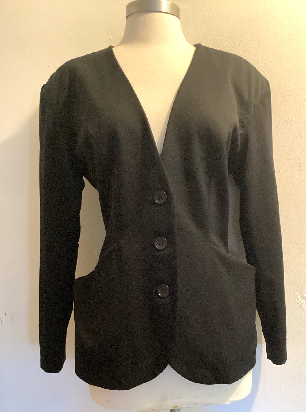 vintage 80&rsquo;s does 40&rsquo;s Nipped waist Cathy Hardwick wool blazer jacket sz M