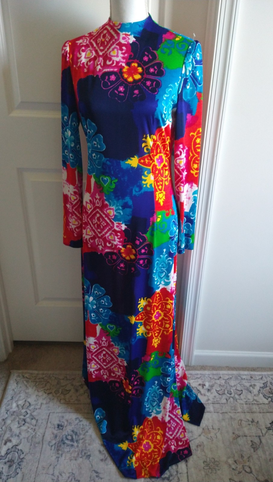 Anne Fogarty Maxi Dress 1960&rsquo;s/ 1970’s Floral Colorful Gorgeous