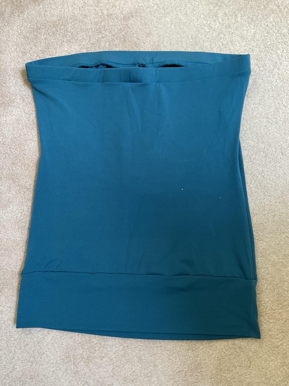 VTG Y2K 2000s Lipstick Blue Strapless Beaded Sequin Tube Top Fairy USA Made Teal
