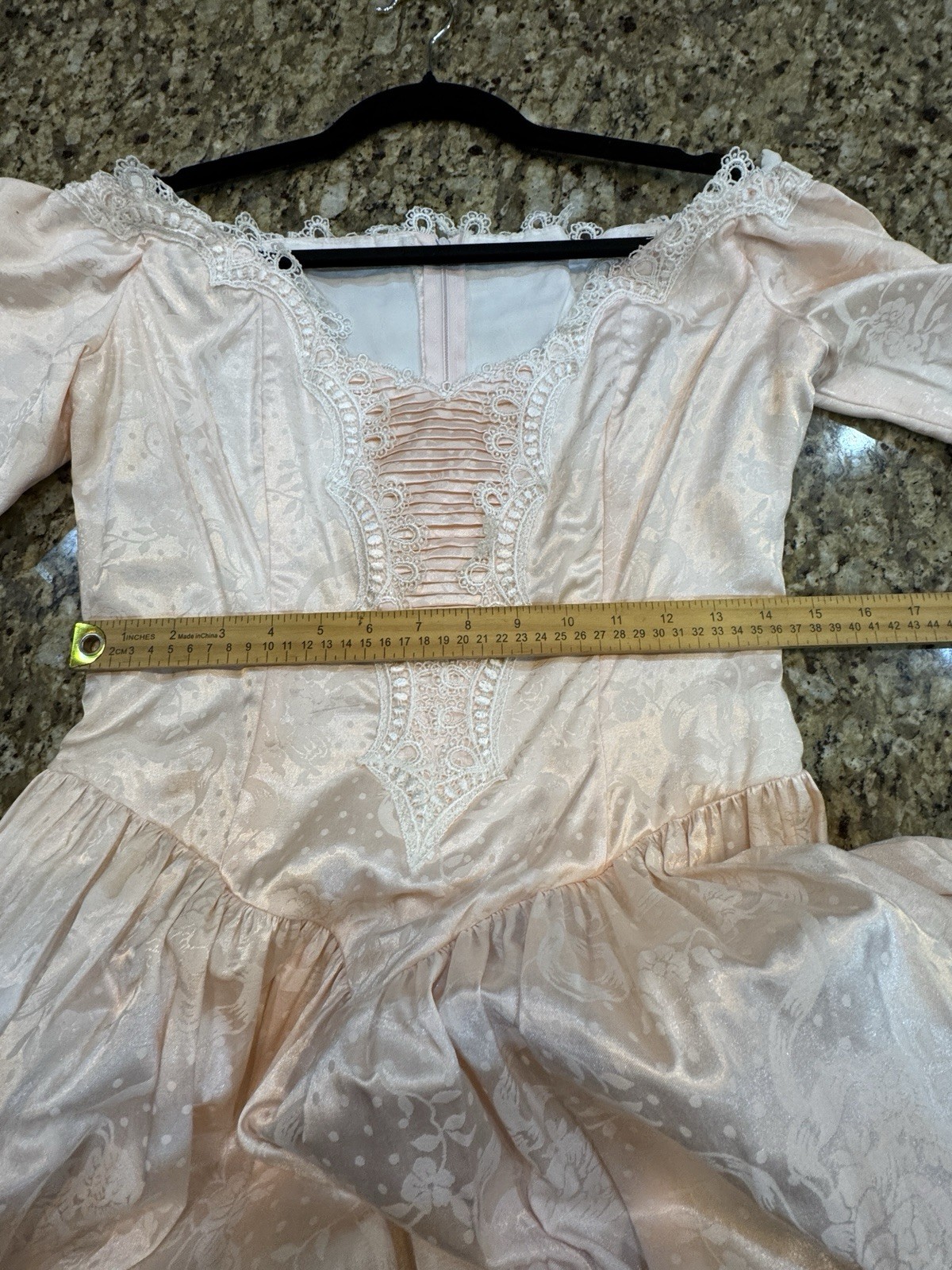 Scott McClintock Romantic Pink Off Shoulder jacquard Dress 80s 90s Size 10