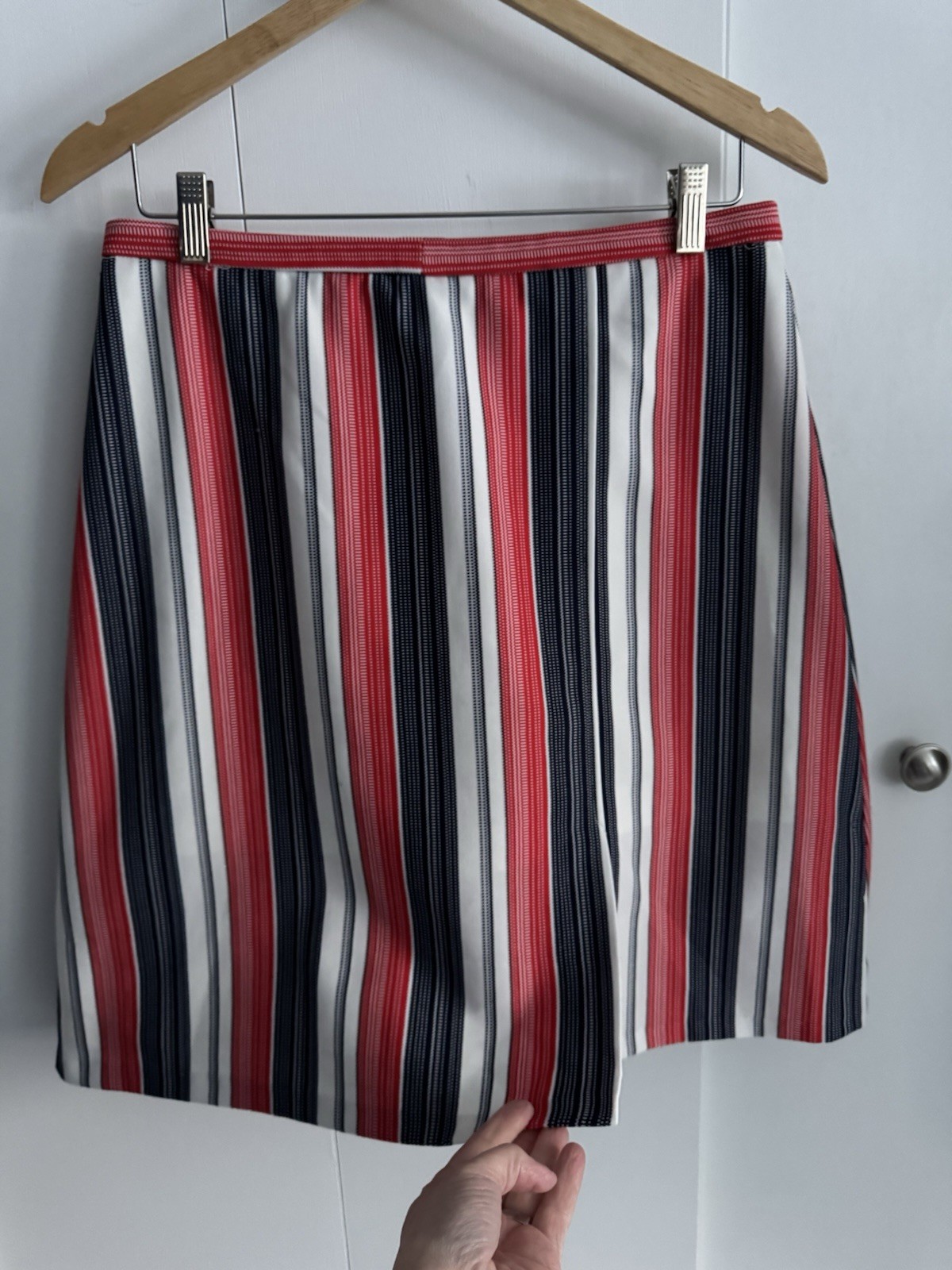Vintage 1970s Haymaker Polyester Golf Tennis Skirt Skort Red/White/Blue Stripes
