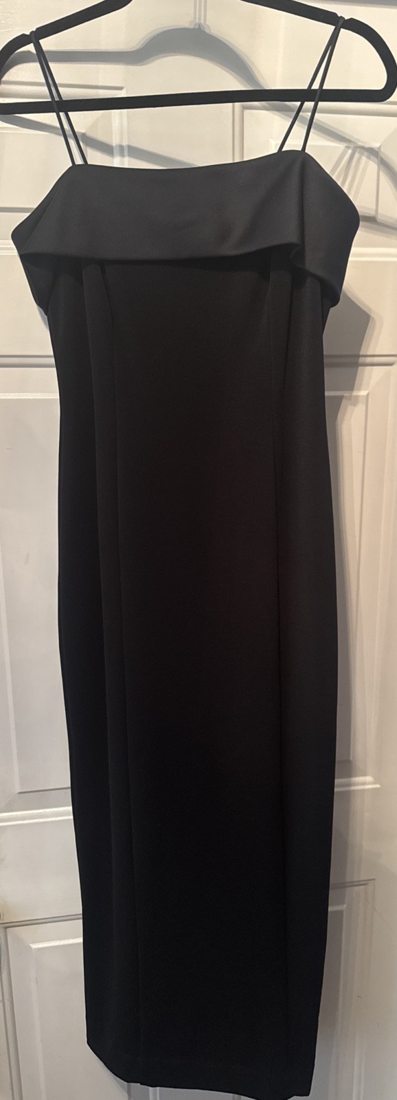 Vintage 90’s Alex Evenings Black Spaghetti Strap Sheath Maxi Gown Dress Size 10