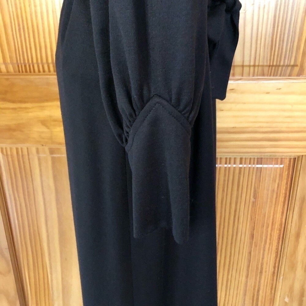 Vintage Kevin Stuart Petites Tie Waist Dress Black Size Medium Petite