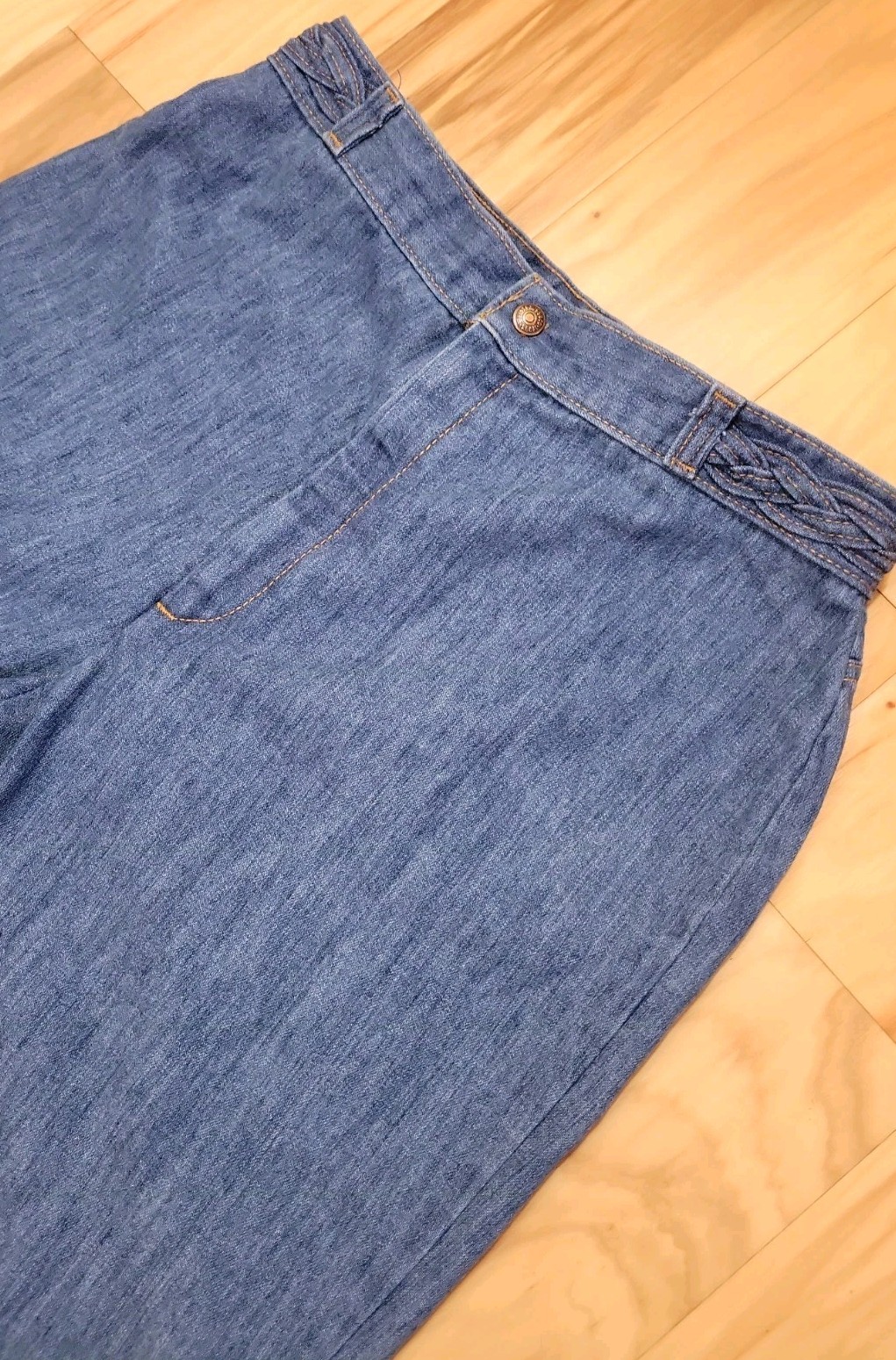 Vtg 70’s Levis Orange Tab Braided High Rise Chambray Denim Jeans Approx 29&Prime; W