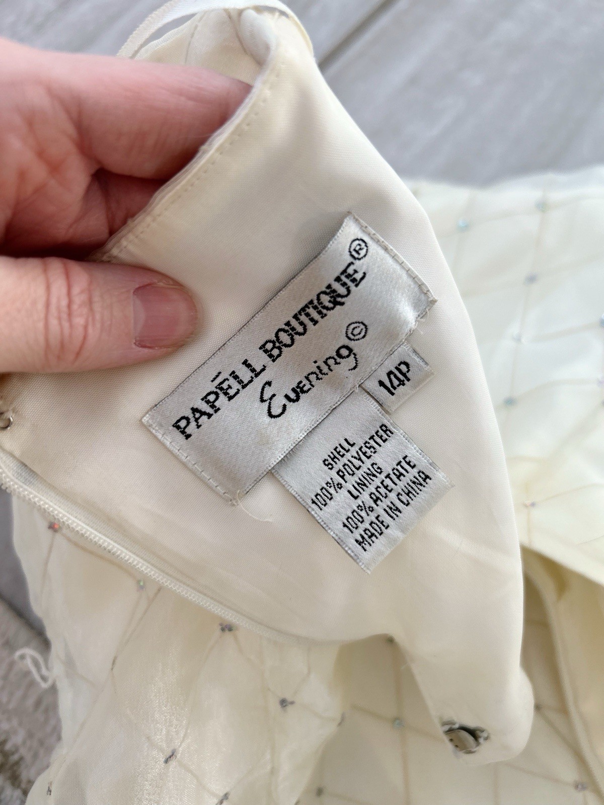 Vintage Y2K Dress 90s Prom Papell Diamond Hatch FLAWED ZIPPER