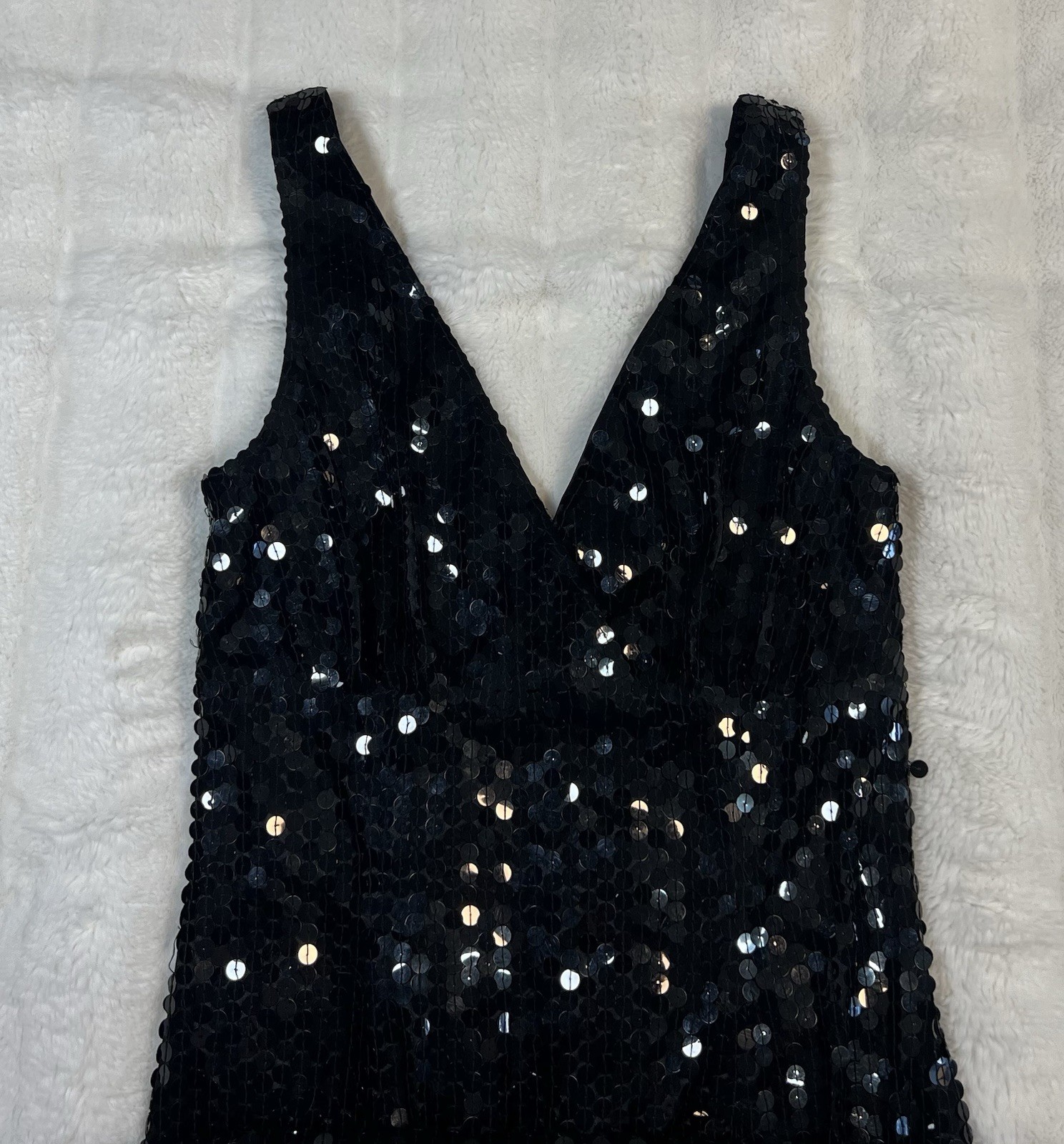 PAPELL BOUTIQUE Evening Black Sequined Dress Gown Women’s Sz 2 *NEW WITH TAGS*