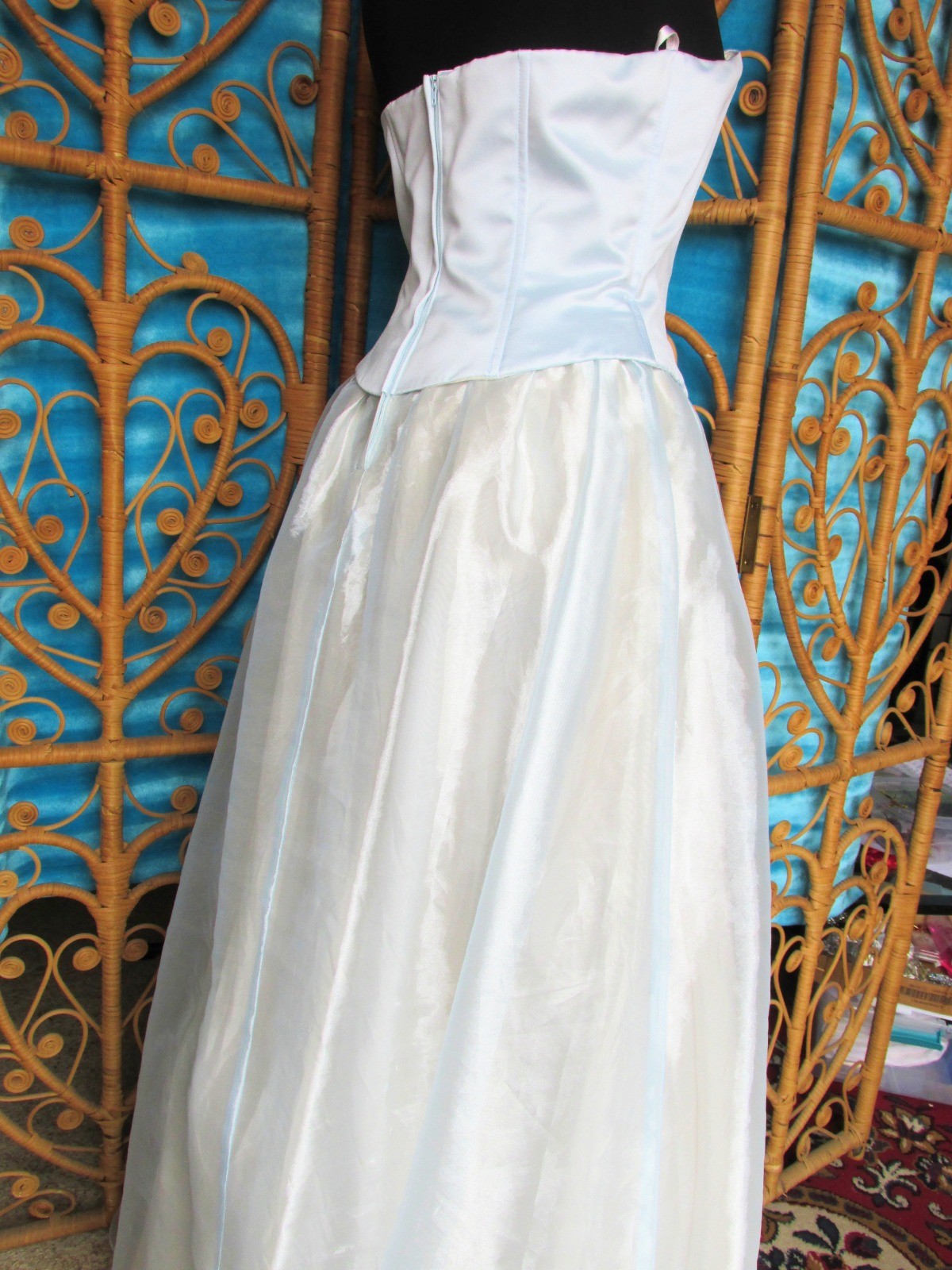 Vintage ROBERTA Pale Blue Corset Bodice Prom Gown Dress Special Occasion SZ 9/10