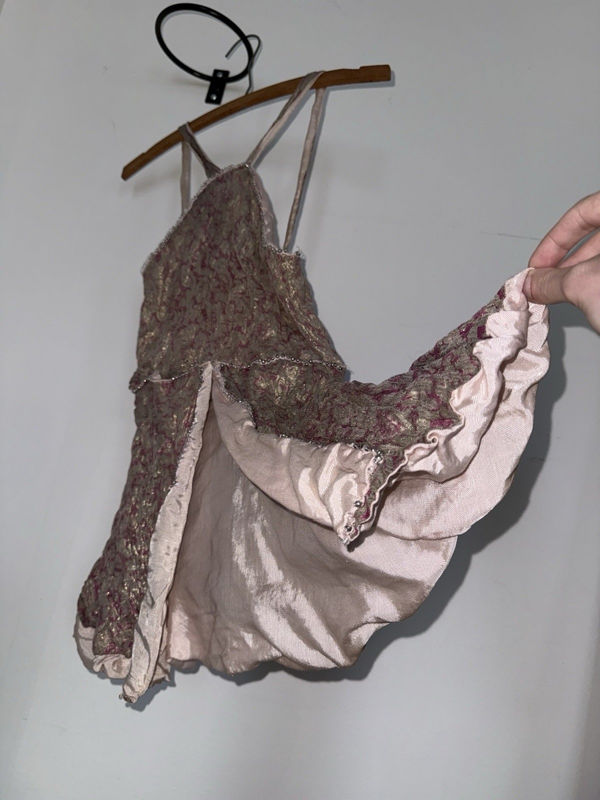 1940s–50s Burlesque Nightclub Costume Bodice Lamé Beaded Petite/Juniors XXS