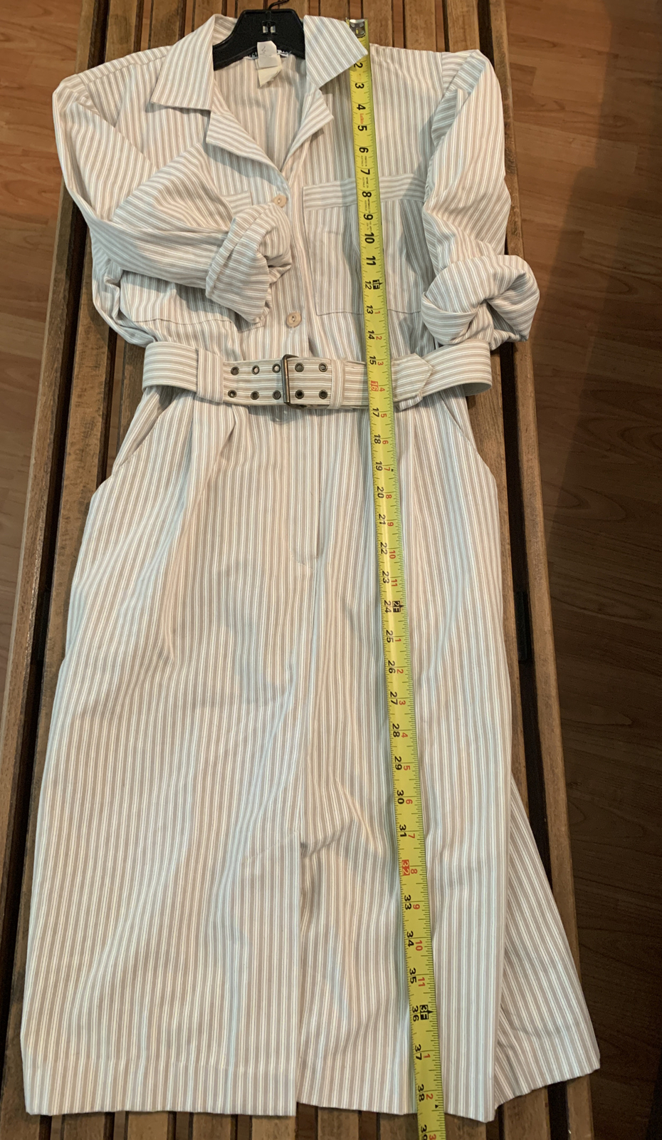 Vintage 70’s MOD TAURUS II STRIPED Belted Stripped Polyester/Cotton Dress Size 6