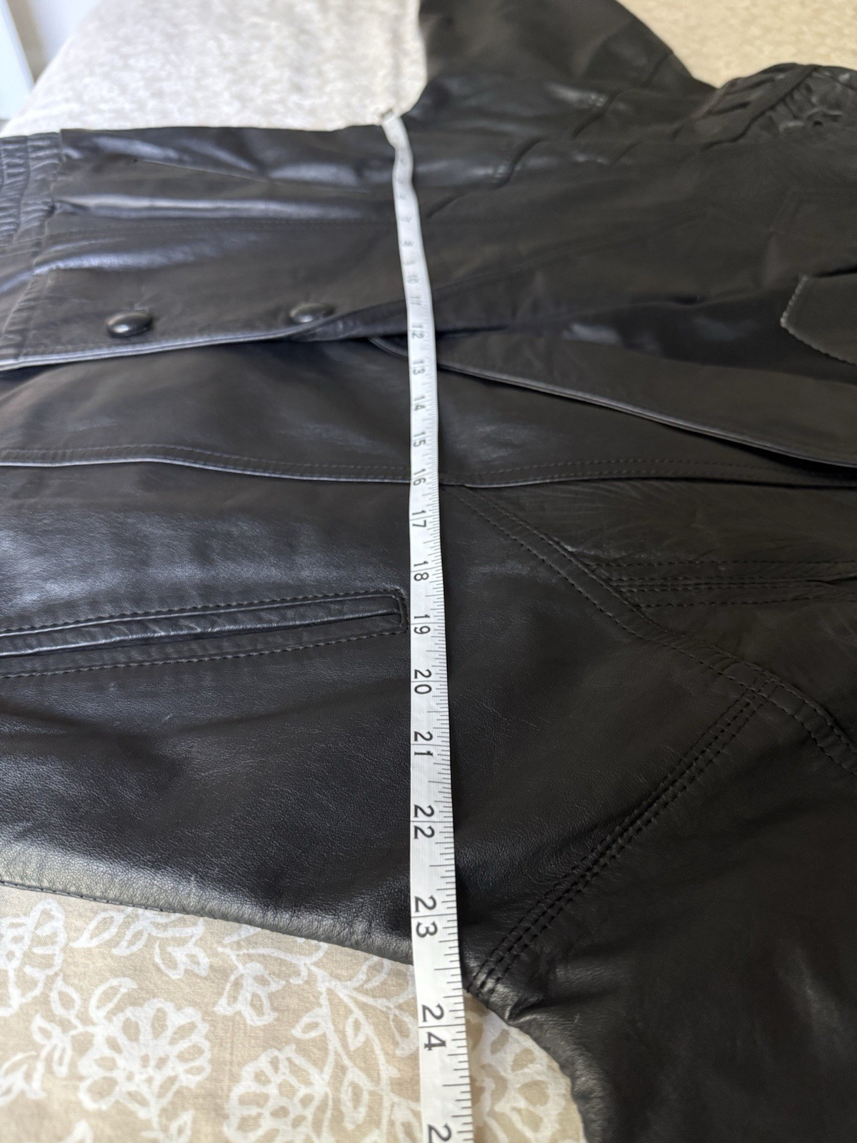 Vintage Black Leather Moto Jacket Size M-L