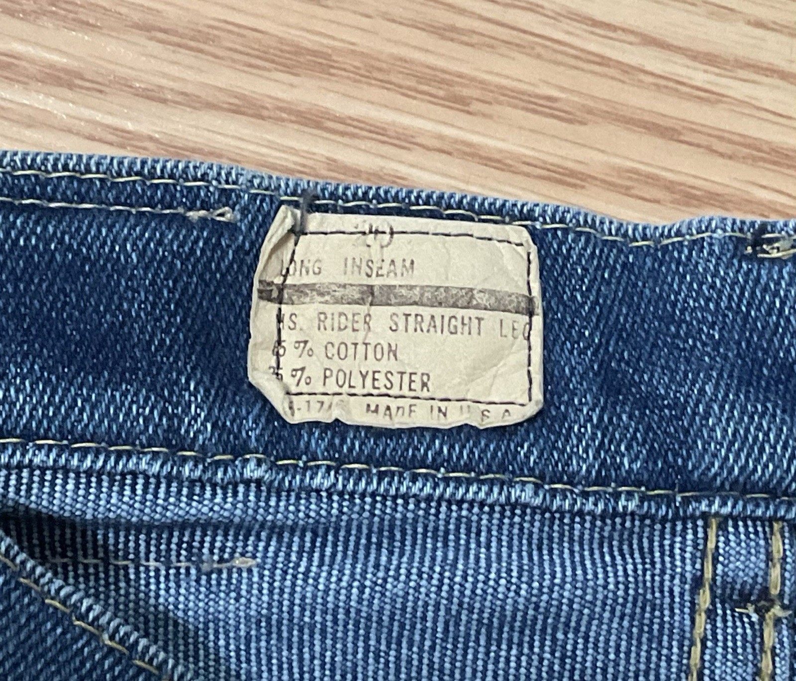 VTG Lee Ms. Rider Jeans Blue Straight Leg Stretch Women’s 20, True 33×25.5
