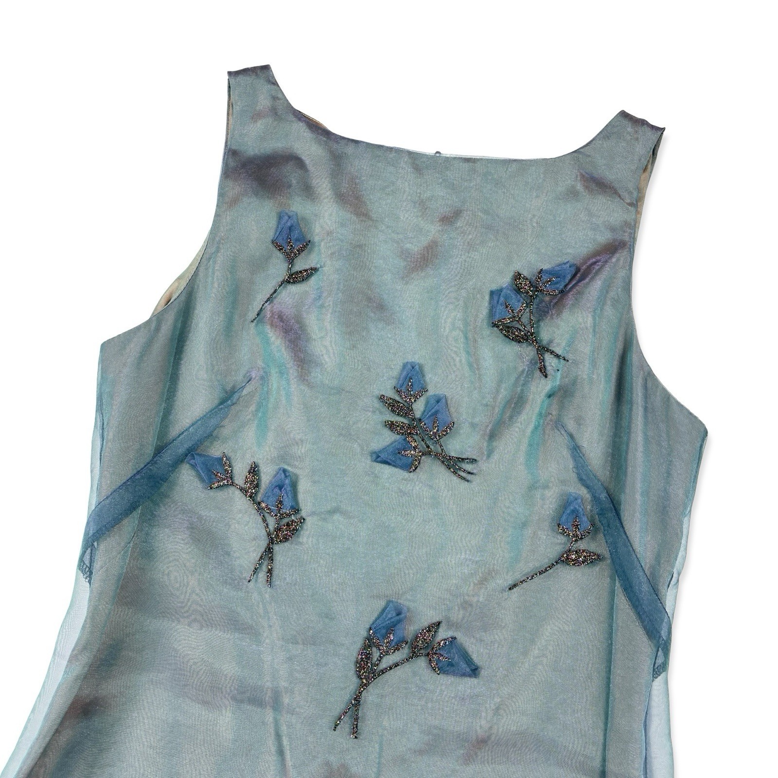 City Triangles Women&rsquo;s VTG 90s Blue Iridescent Dress Fairy Grunge Prom 5