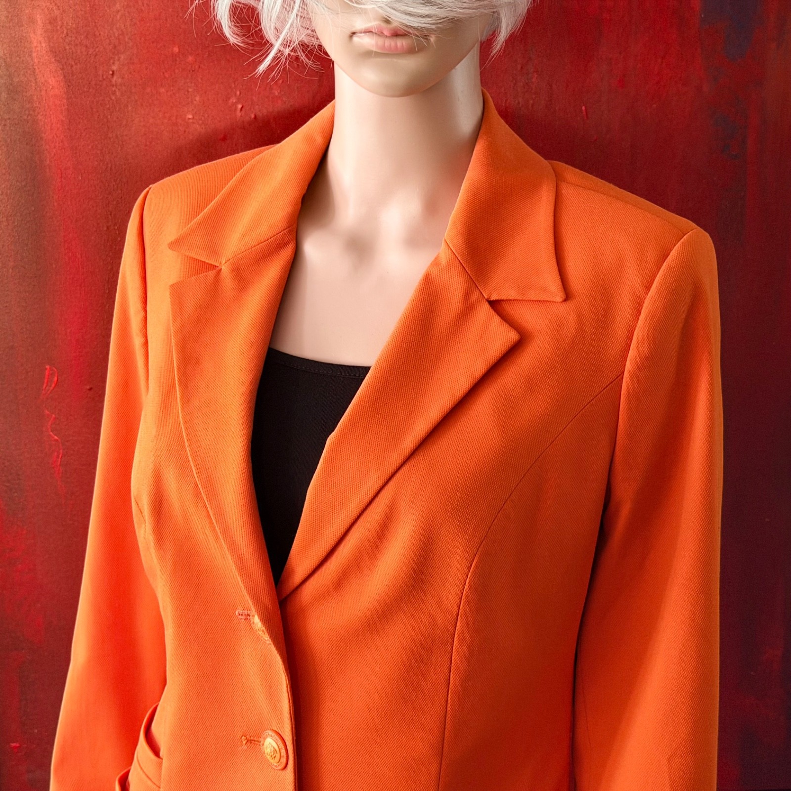 VERSACE JEANS COUTURE orange Blazer 2 button size 42 made in Italy from S/S 1996