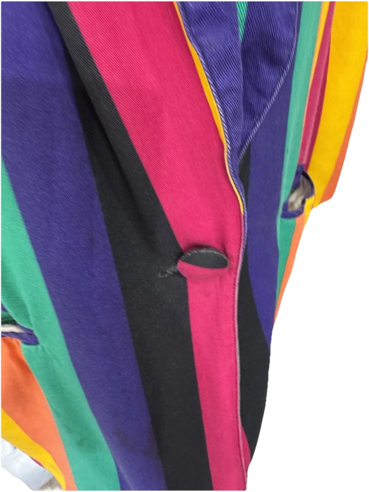 Vintage 80s Alex Tala Striped Rainbow Colourway Blazer Coat Size XL